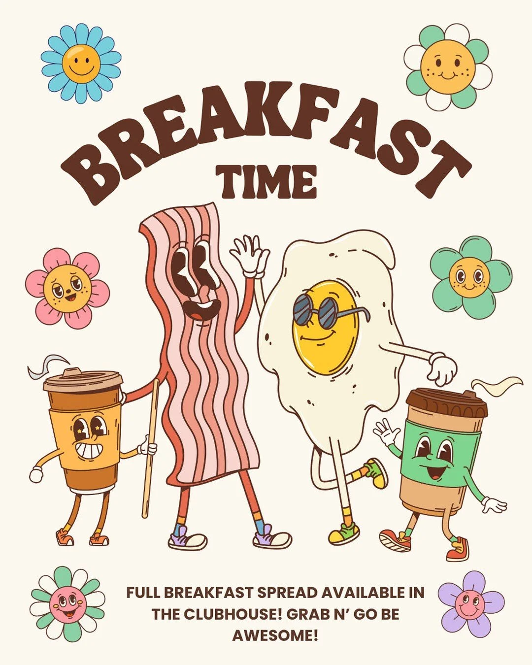 Day ONE of our finals week breakfast spread is here! Head up to the clubhouse first thing and fuel your day!