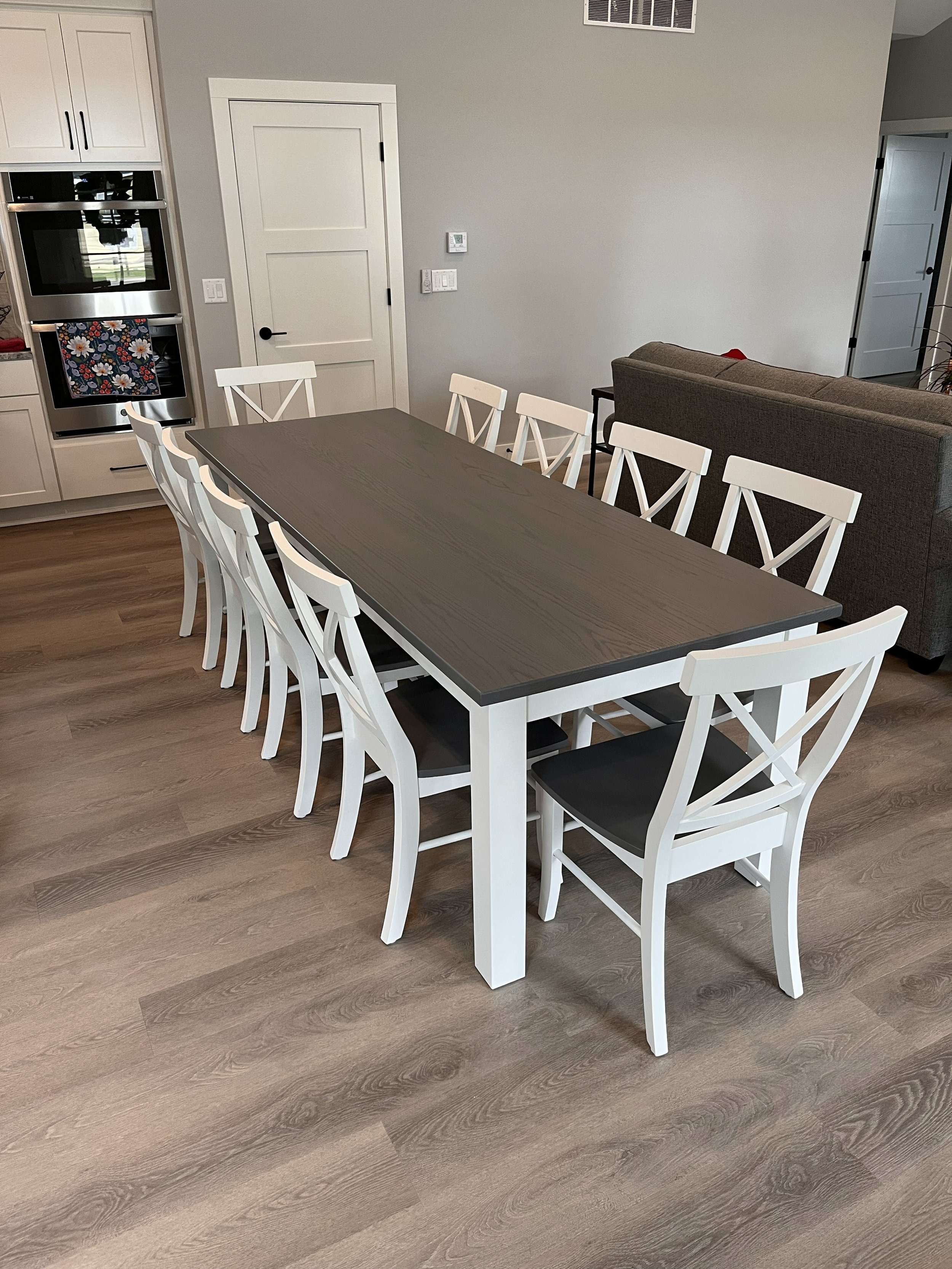 Emerson Dining Table - White/Ash Gray