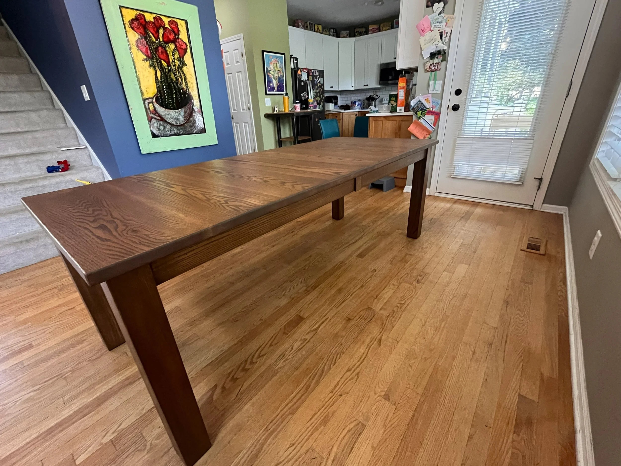 Extendable Emerson Dining Table - Red Oak (Antique Walnut)