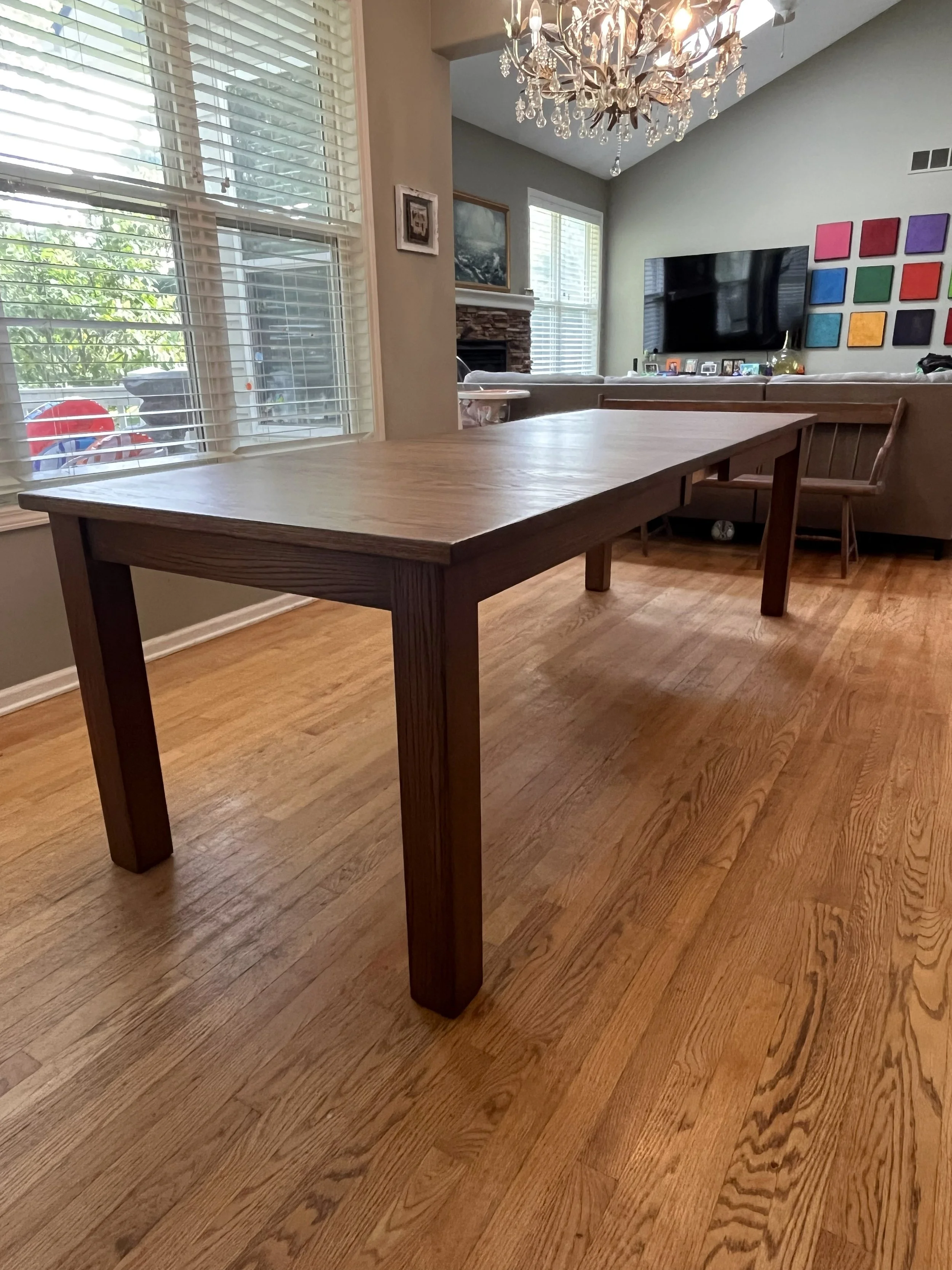 Extendable Emerson Dining Table - Red Oak (Antique Walnut)