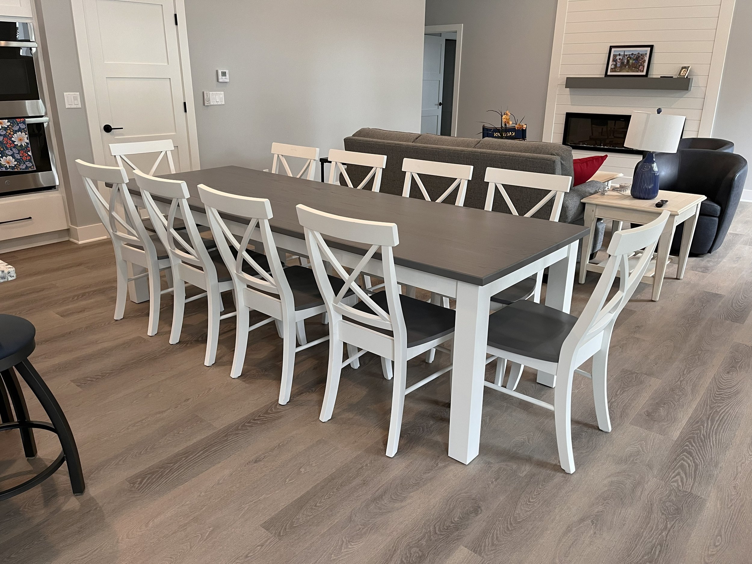 Emerson Dining Table - White/Ash Gray