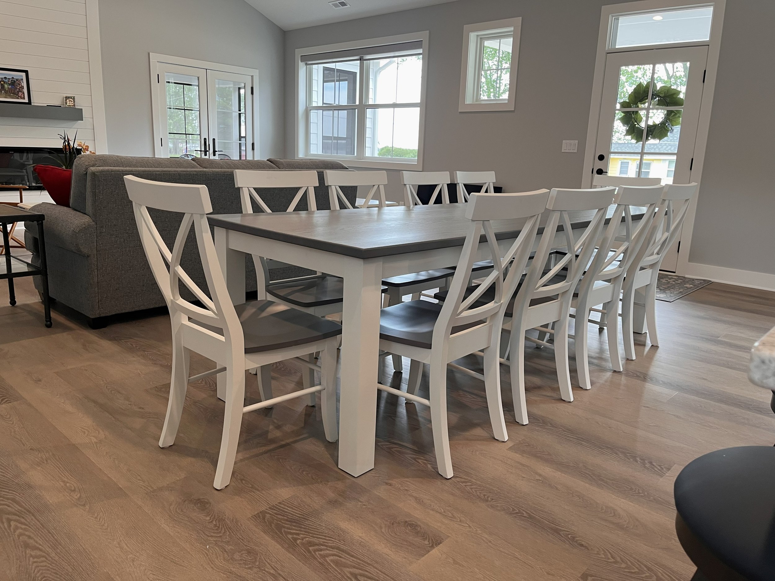 Emerson Dining Table - White/Ash Gray