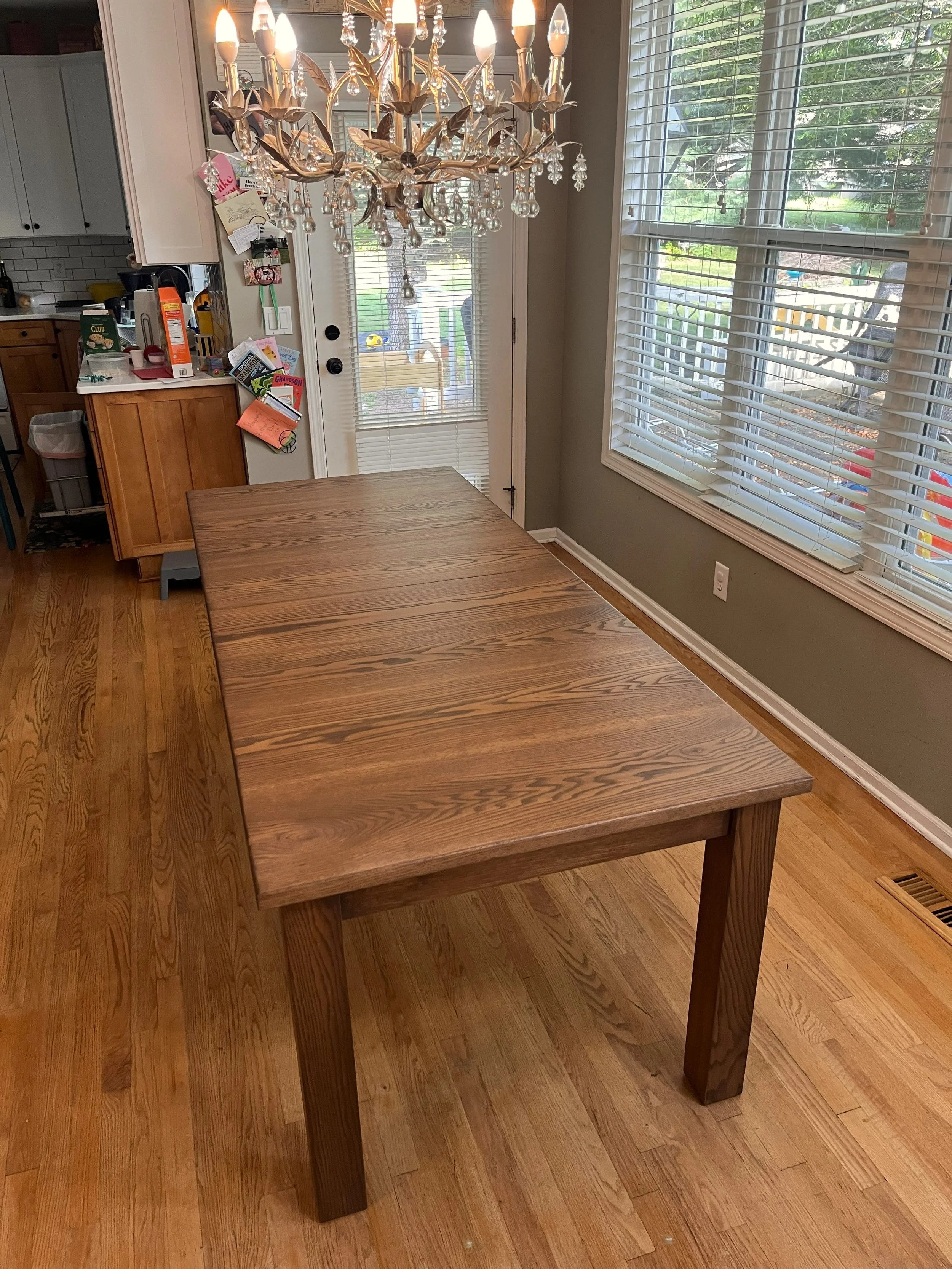 Extendable Emerson Dining Table - Red Oak (Antique Walnut)