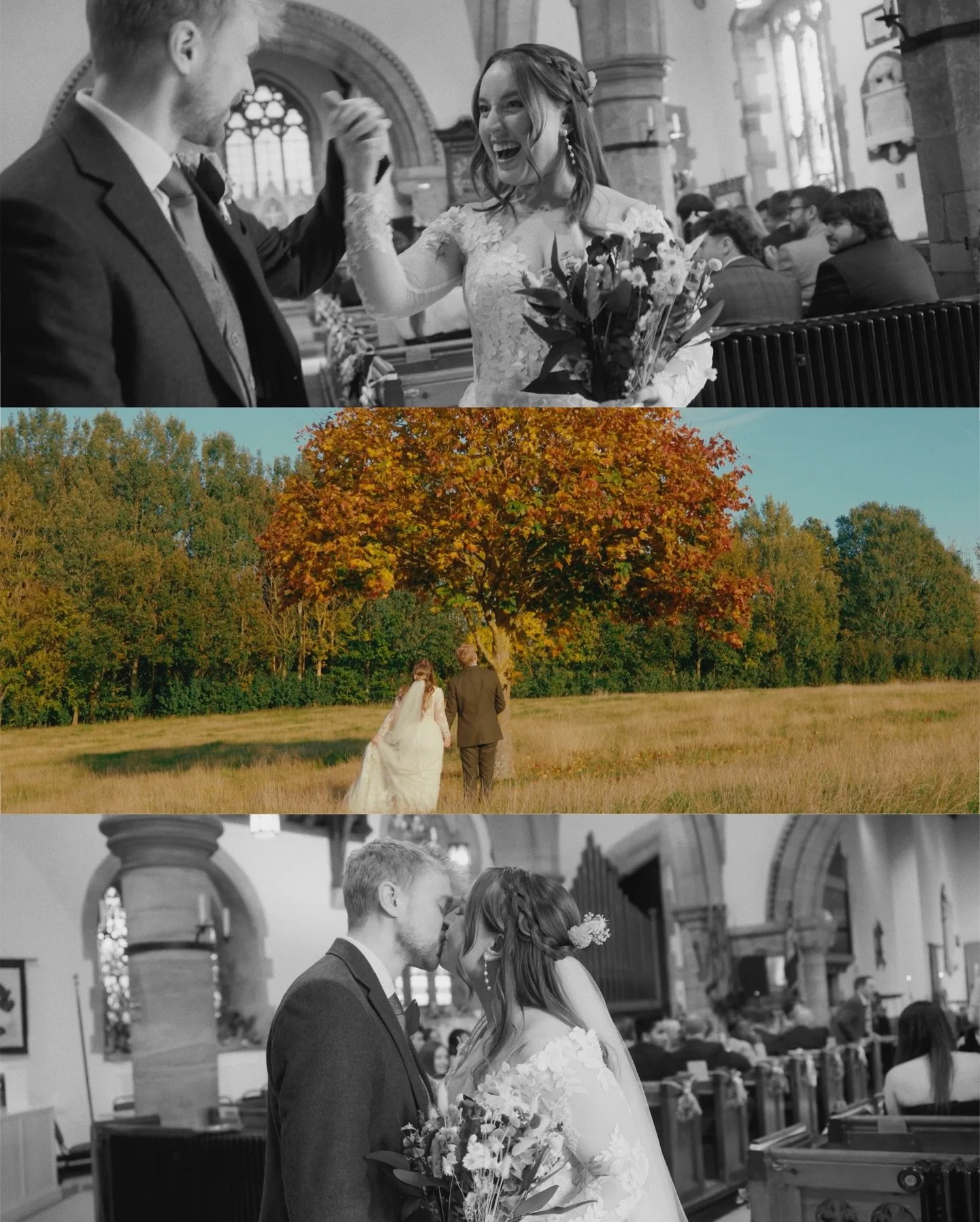 Moments from Bethany &amp; Jacobs wedding film, with some stunning autumn colours!! 🍂 

One of my favourite ways to make a wedding film unique to you and to create a mood is by using colour grading. For this film the couple really wanted to capture 