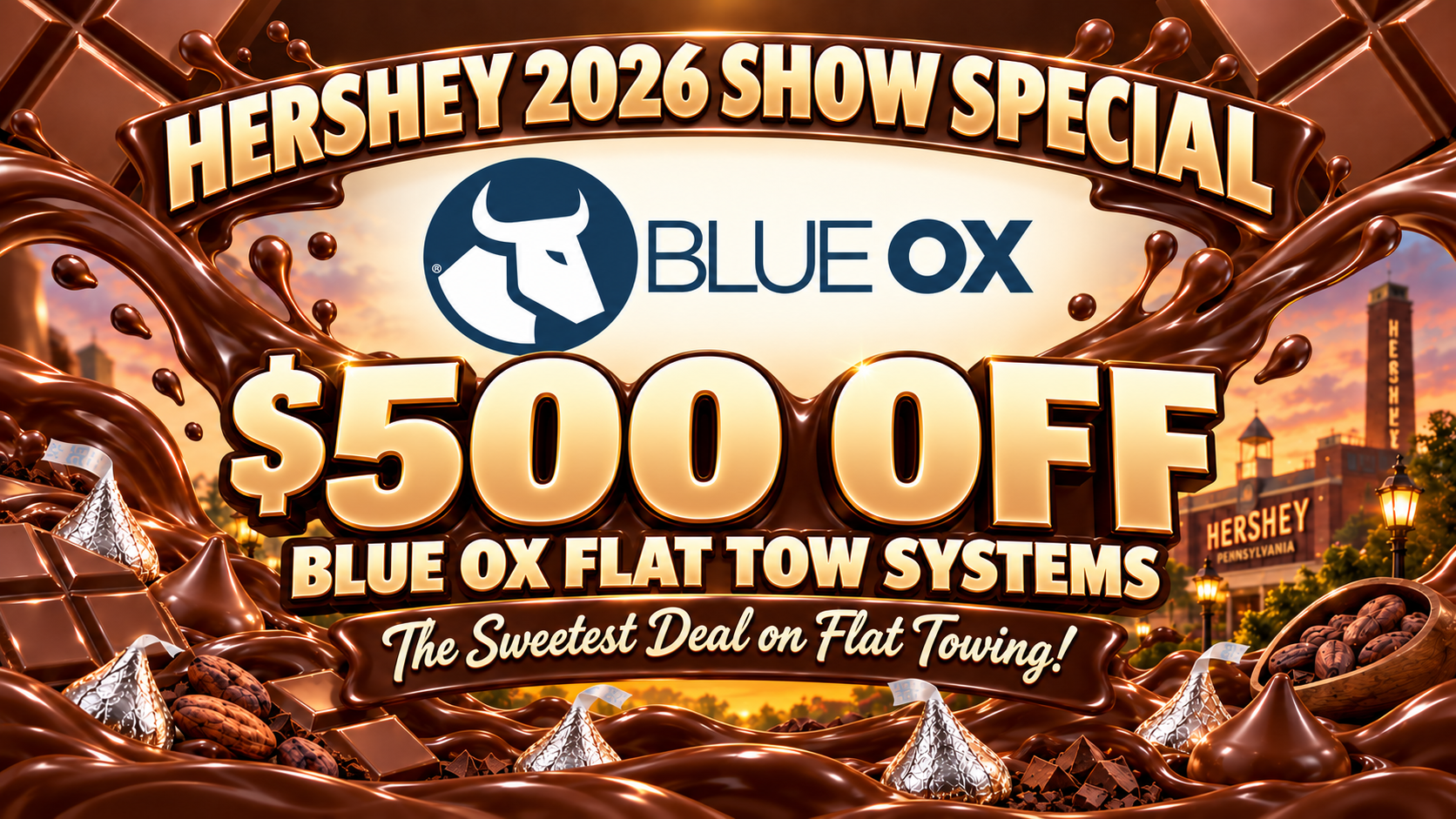 Blue OX Flat Tow System w/ Supplemental Braking Installed. (Recommended all Motorhome families traveling with second vehicle)
