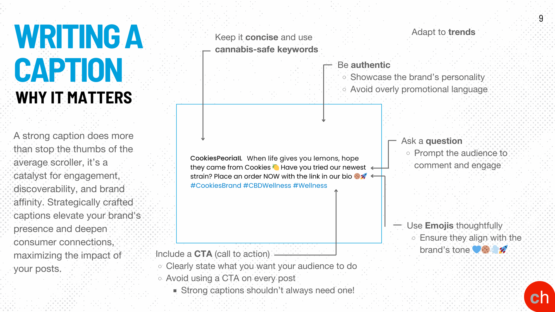 Social media guidelines I created as a leave-behind resource for the new store.