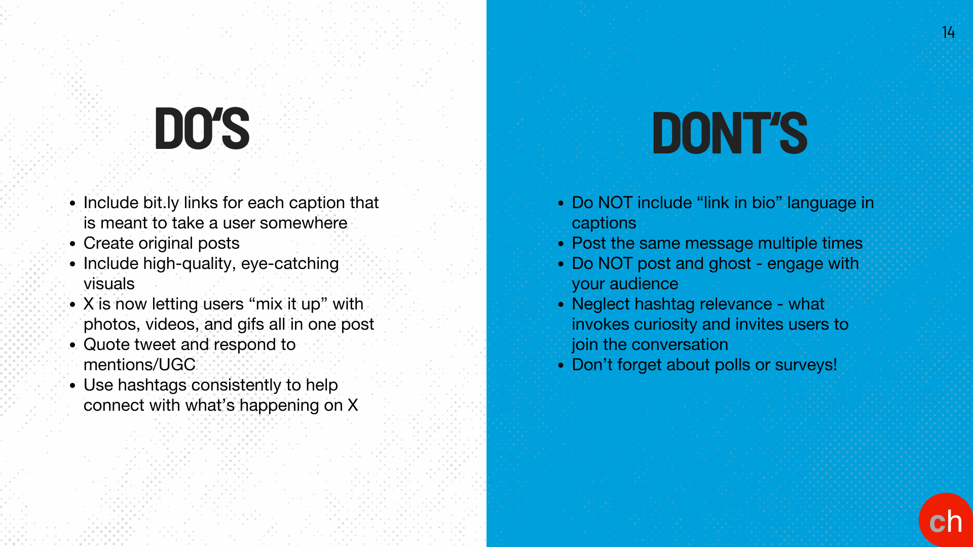 Social media guidelines I created as a leave-behind resource for the new store.
