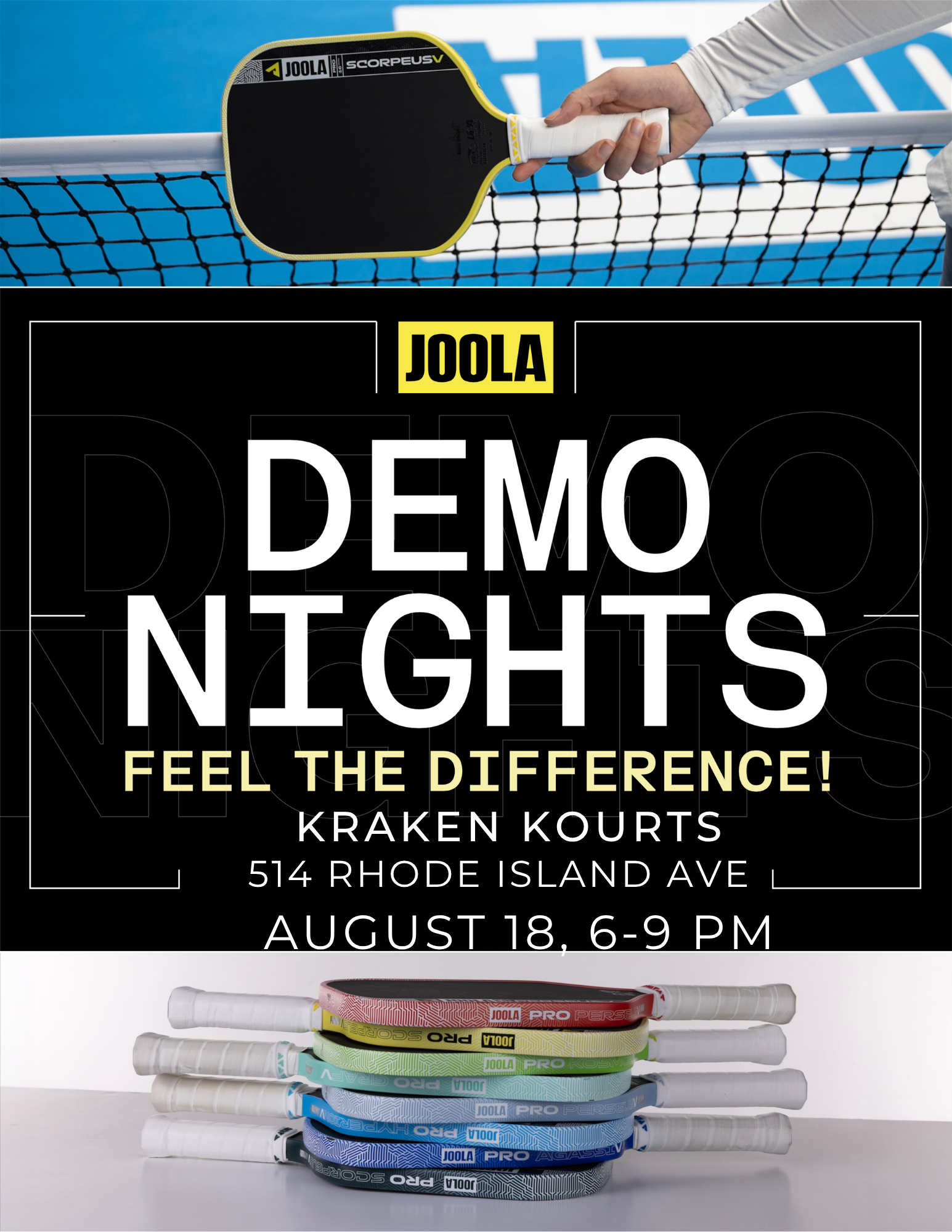 JOOLA Paddle Demo Night at Kraken