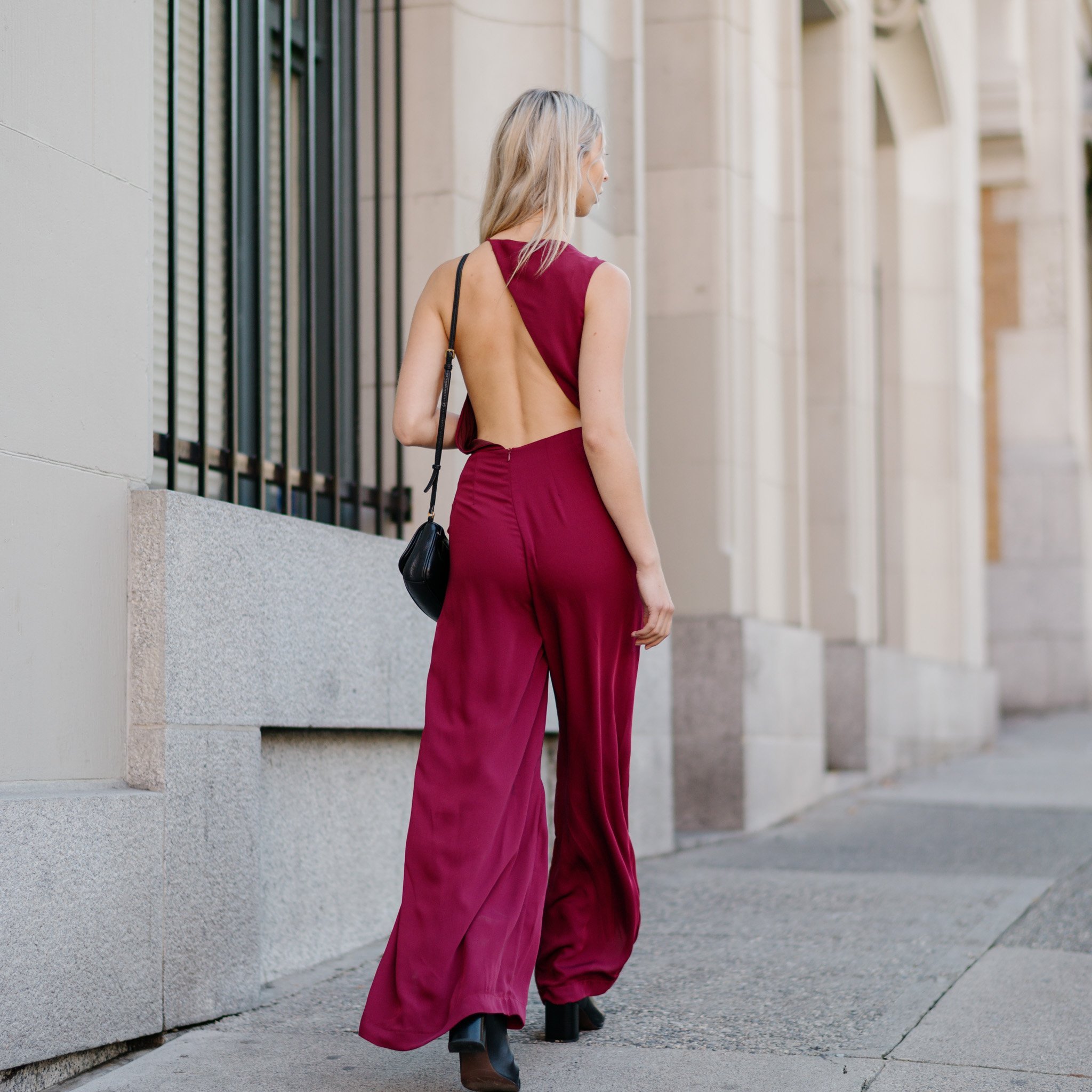 Asymmetric Jumpsuit in Matte Satin