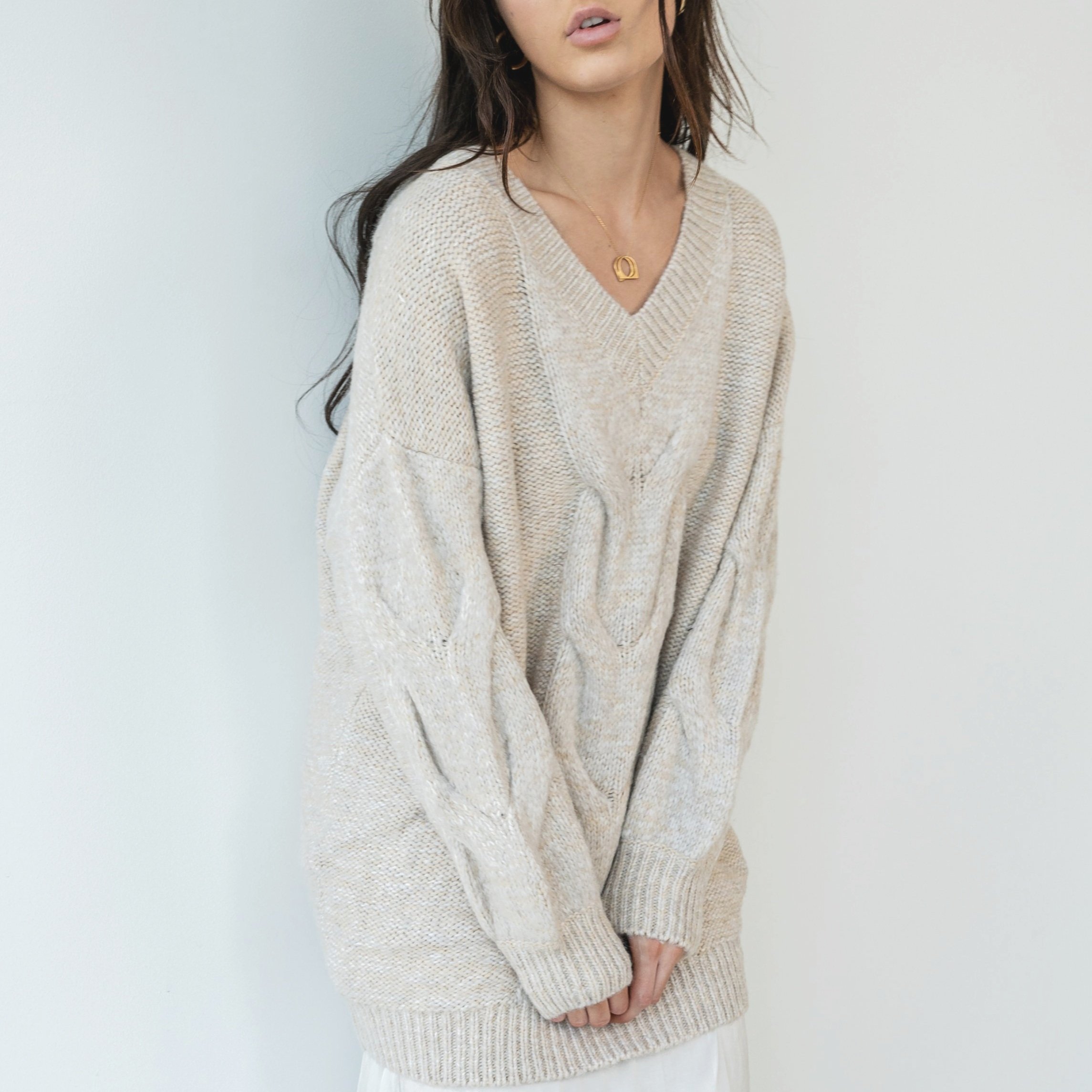 Heavy Sweater Tunic in Cream