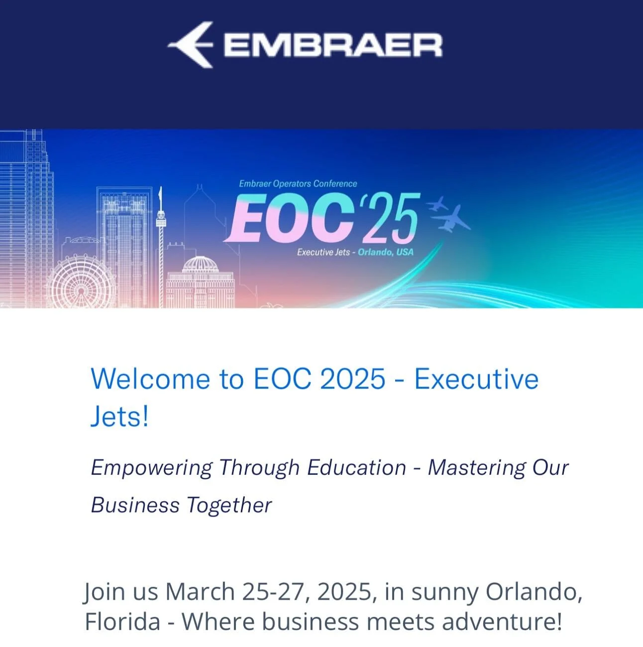 As an Embraer Authorized Service Center, Altus Aerospace is proud to be a Gold Sponsor at the upcoming EOC 2025 Embraer Executive Jets Conference!  Link to register to attend this event is in our bio - we hope to see you there!