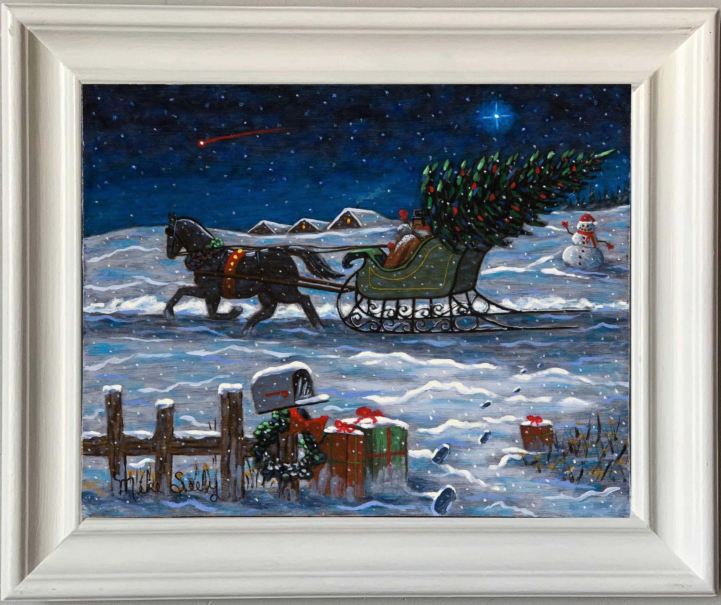 Christmas Sleigh, imaginary scene by Michael J. Seely Fine Art.