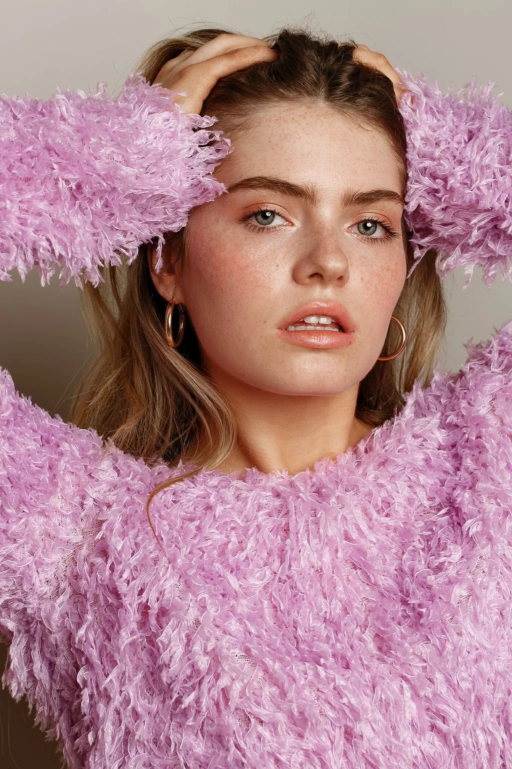 girl posing for modelling portfolio images in vancouver photo studio