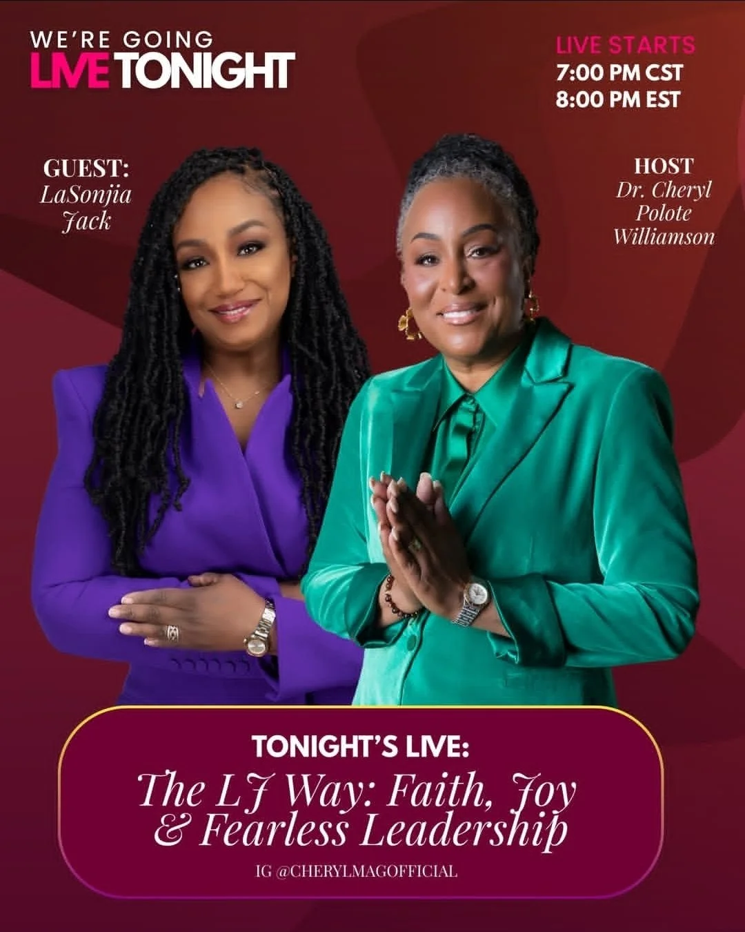 LIVE TONIGHT 9/22/25: Faith, Joy &amp; Fearless Leadership: The LJ Way