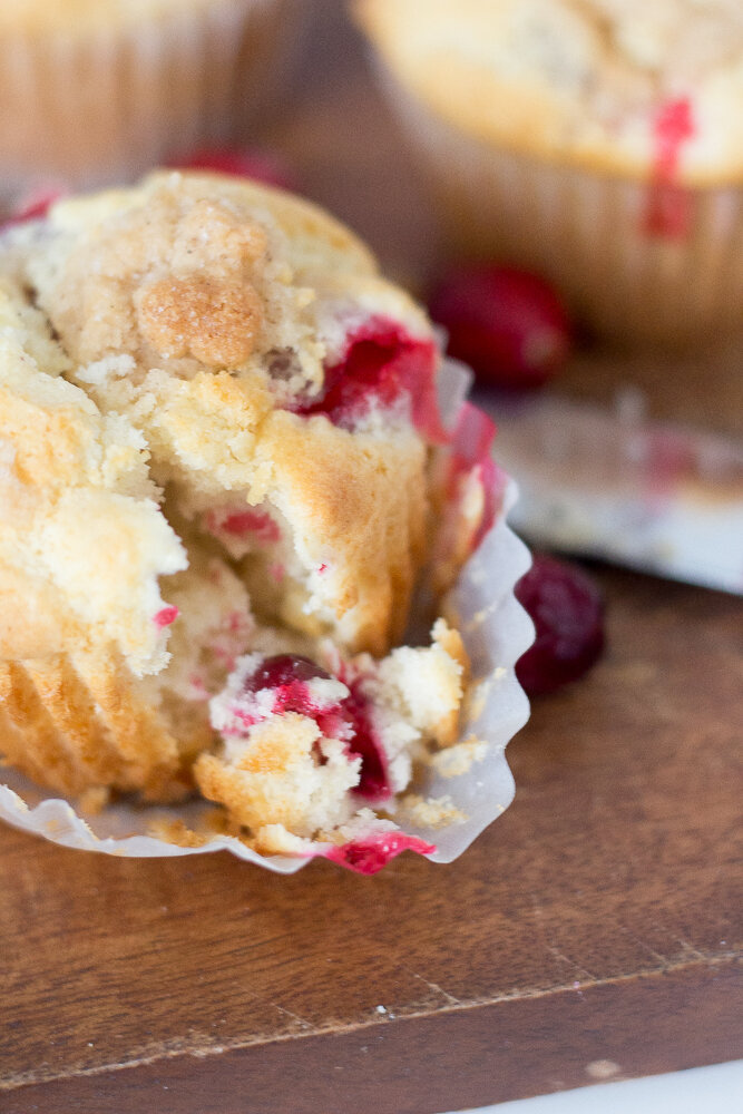 Crazy Good Cranberry Crumble Muffins