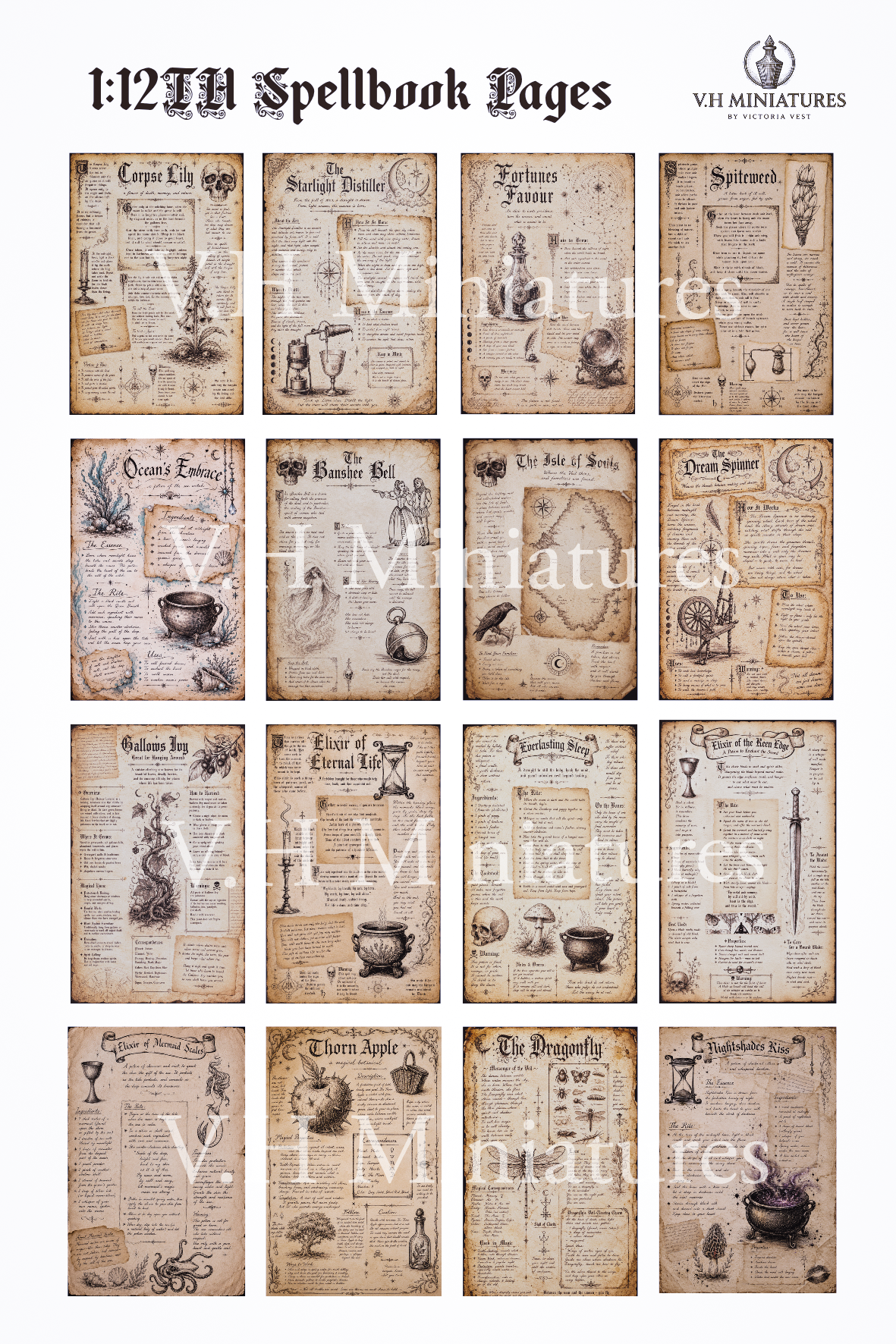 1/12TH Spell Pages (Printed)