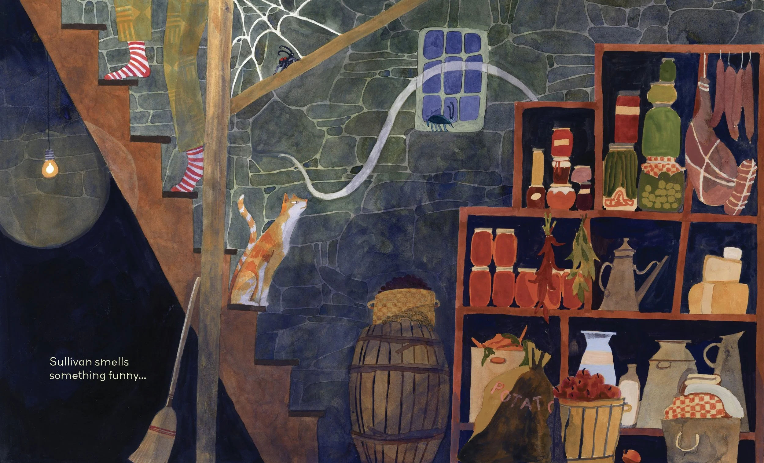 In the Cellar Picture Book Spread