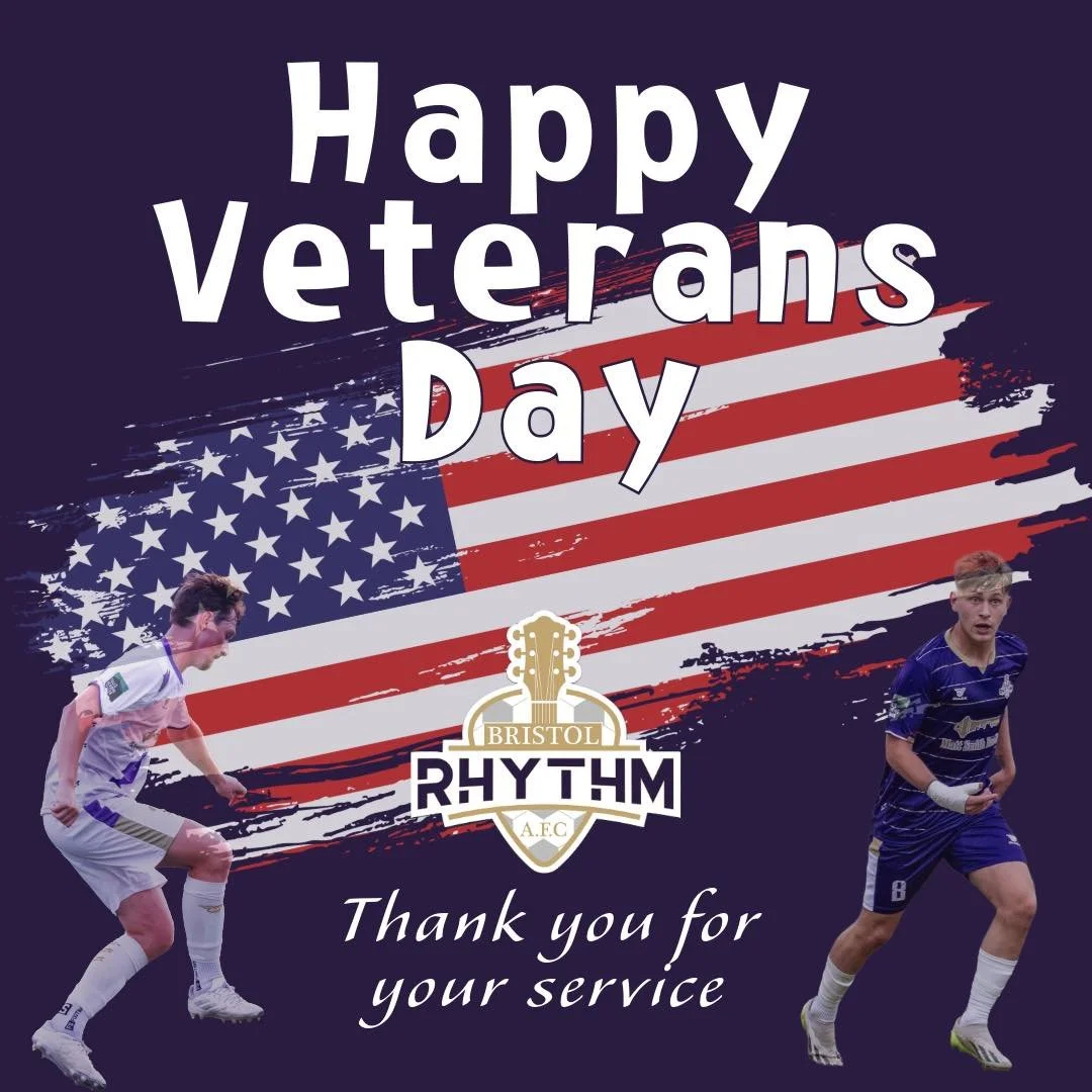 With love and appreciation this Veterans Day,
Bristol Rhythm AFC extends our heartfelt gratitude to all who have served and continue to serve our country. Your courage, sacrifice, and commitment inspire us every day&mdash;on and off the field.

From 