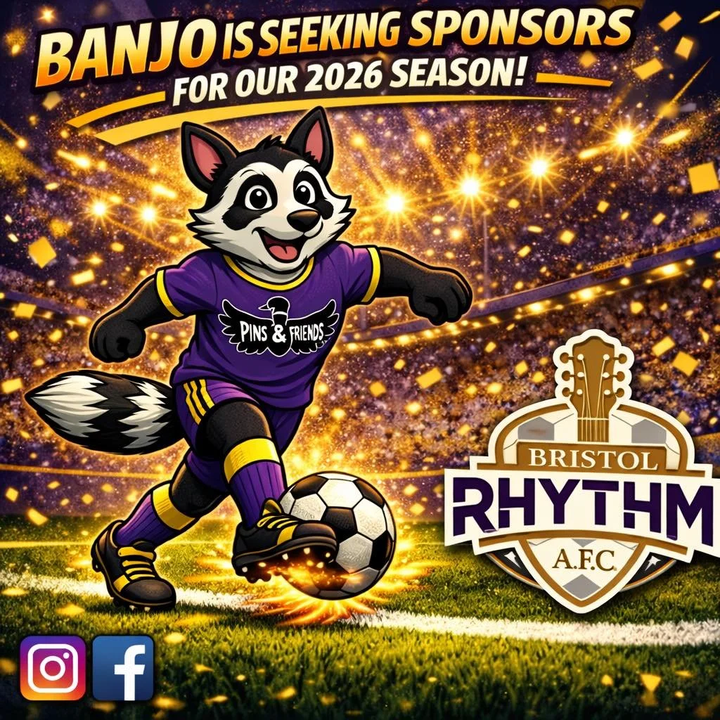 🦝 BANJO IS CALLING ON LOCAL BUSINESSES 🦝

Bristol Rhythm AFC is more than a soccer club &mdash; and Banjo is leading the charge.

From the first whistle to the final goal, Banjo represents what Rhythm is all about:
💜 Community
⚽ Opportunity
🏟️ Fa