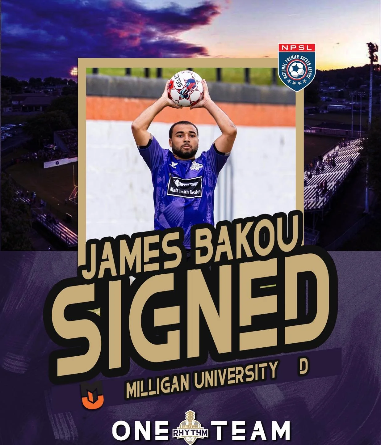 🚨 PLAYER ANNOUNCEMENT 🚨

The Rhythm backline just got stronger&hellip;
We&rsquo;re fired up to welcome back James Bakou for his 3rd season with the Rhythm!

The Newcastle, England native and Milligan University defender has proven time and time aga