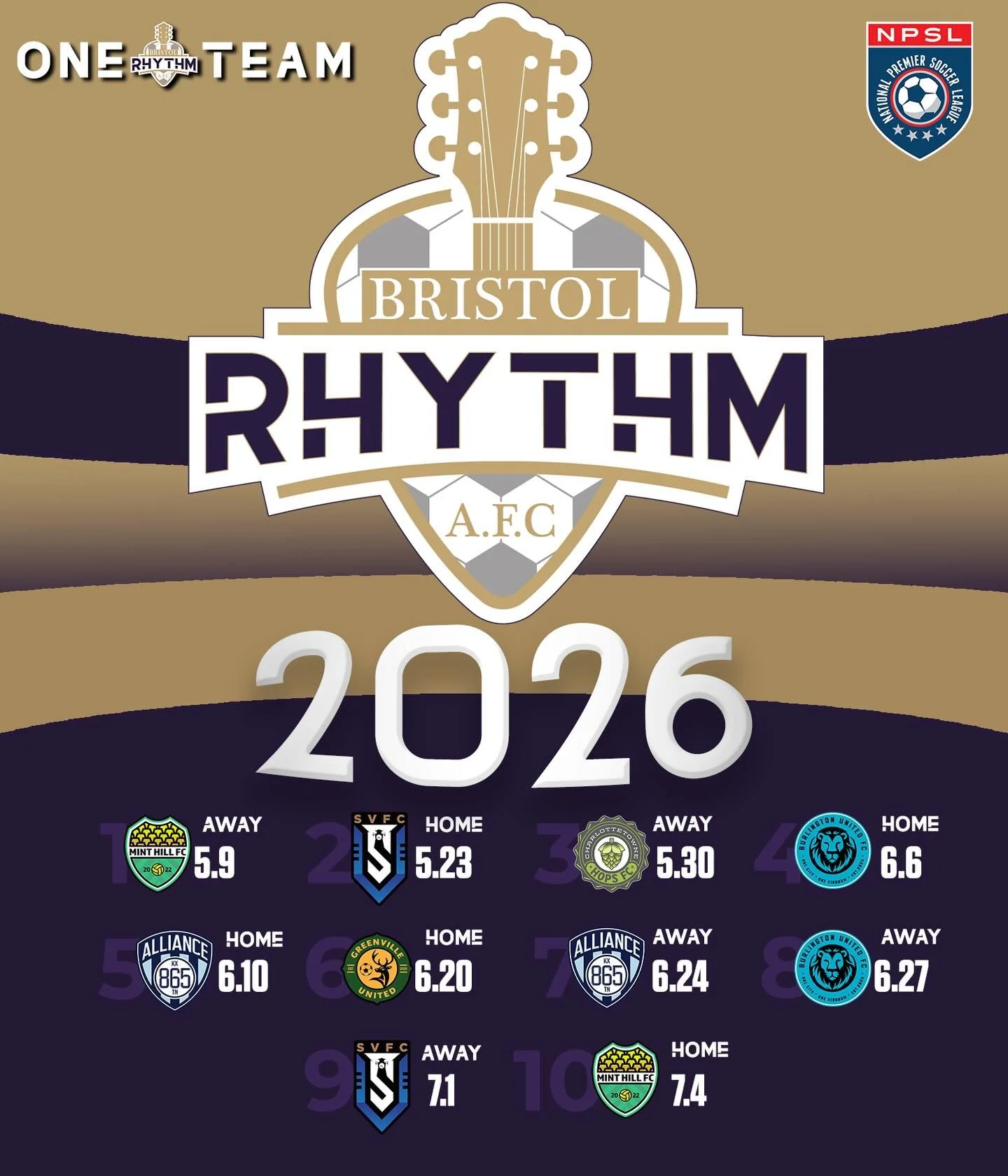 🔥 Rhythm Nation&hellip; IT&rsquo;S HERE! 🔥

The 2026 National Premier Soccer League Schedule has officially dropped! Get ready for unforgettable nights, electric matchups, and nonstop Rhythm energy all season long. 

#UptheRhythm. 
#onecitytwostate