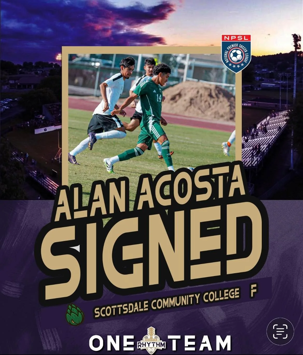 📣 ELECTRIC ADDITION ALERT! ⚡️

The Bristol Rhythm AFC is pumped to announce the signing of dynamic midfielder Alan Acosta from Scottsdale Community College! 🙌🔥

🌟 Alan Acosta brings competitive fire and attacking prowess from his time competing i