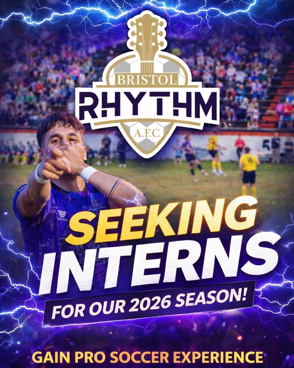 ⚡️🎶 RHYTHM NATION &mdash; WE&rsquo;RE TURNING UP THE VOLUME! 🎶⚡️

The Bristol Rhythm is on the hunt for game day interns for the 2026 season!

Want real, hands-on experience learning how a semi-pro club operates? This is your backstage pass to the 