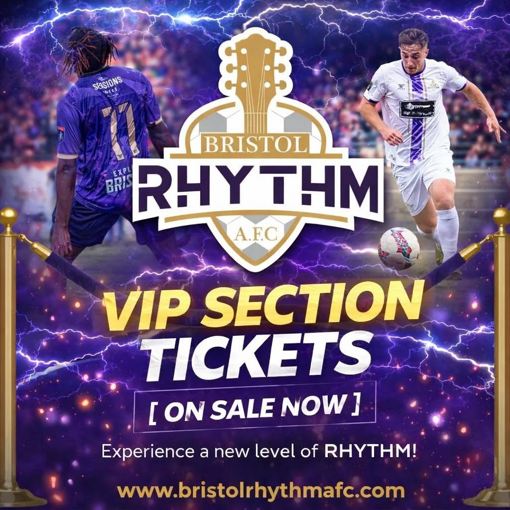 Why watch the game&hellip;

when you can EXPERIENCE it?

Our VIP Section puts you closer to the action, the goals, and the electricity that makes Bristol Rhythm AFC special.

Limited VIP spots available &mdash; don&rsquo;t wait.

🎟️ Get yours today: