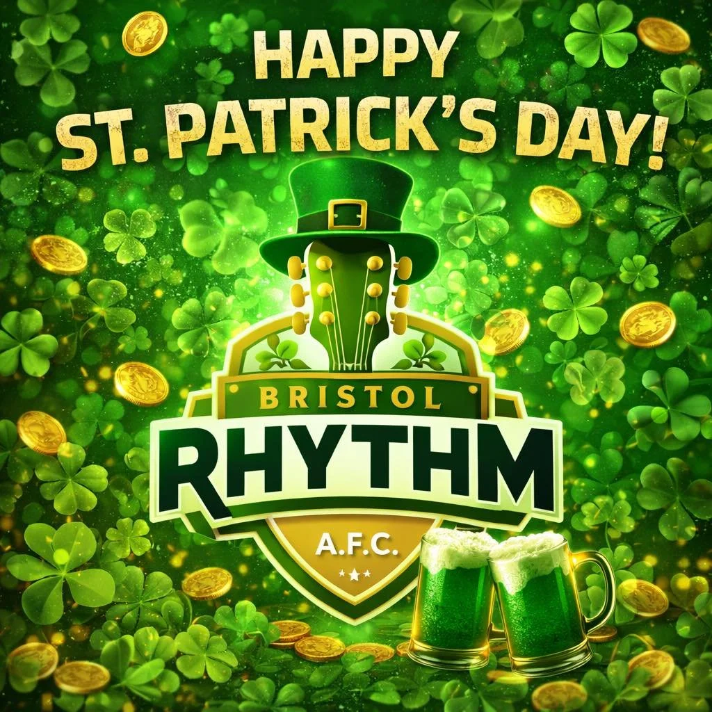 🍀 LUCK OF THE RHYTHM! 🍀

Happy St. Patrick&rsquo;s Day from your Bristol Rhythm AFC!

The only thing greener than today&hellip;
is the pitch we&rsquo;ll be lighting up this season 🔥⚽

💚 Big moments are coming.
💚 Big matches are coming.
Are you r
