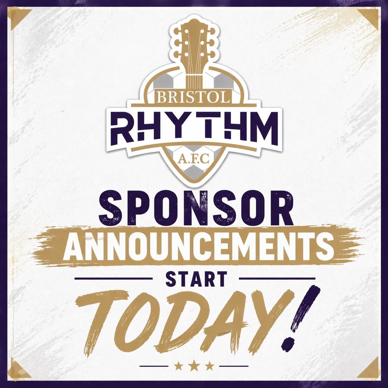 💜 Rhythm Nation 💜
Sponsor announcements start today.
We&rsquo;re proud to begin recognizing the partners who are helping drive this club forward.
Our first sponsor will be announced later today&mdash;stay tuned. ⚡
