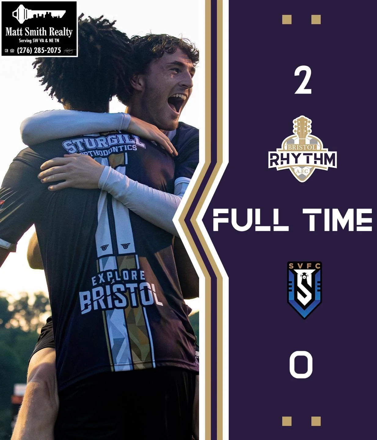 🔥 TOO MUCH RHYTHM. 🔥 

Rhythm capitalized late and defeat Statesville FC 2-0

Bristol Rhythm AFC earns its first 2-0 start in club history.