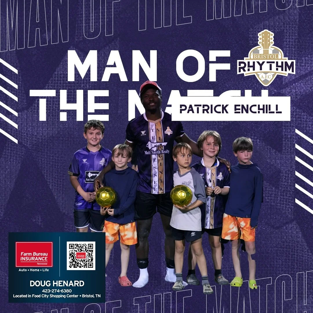 Rhythm Nation, make it TWO WEEKS IN A ROW for Patrick Enchill! 🔥

Tonight&rsquo;s Doug Henard Farm Bureau Man of the Match delivered again with two goals and another massive performance for the Rhythm.

Patrick is on fire. The Rhythm is rolling. 🎸⚽