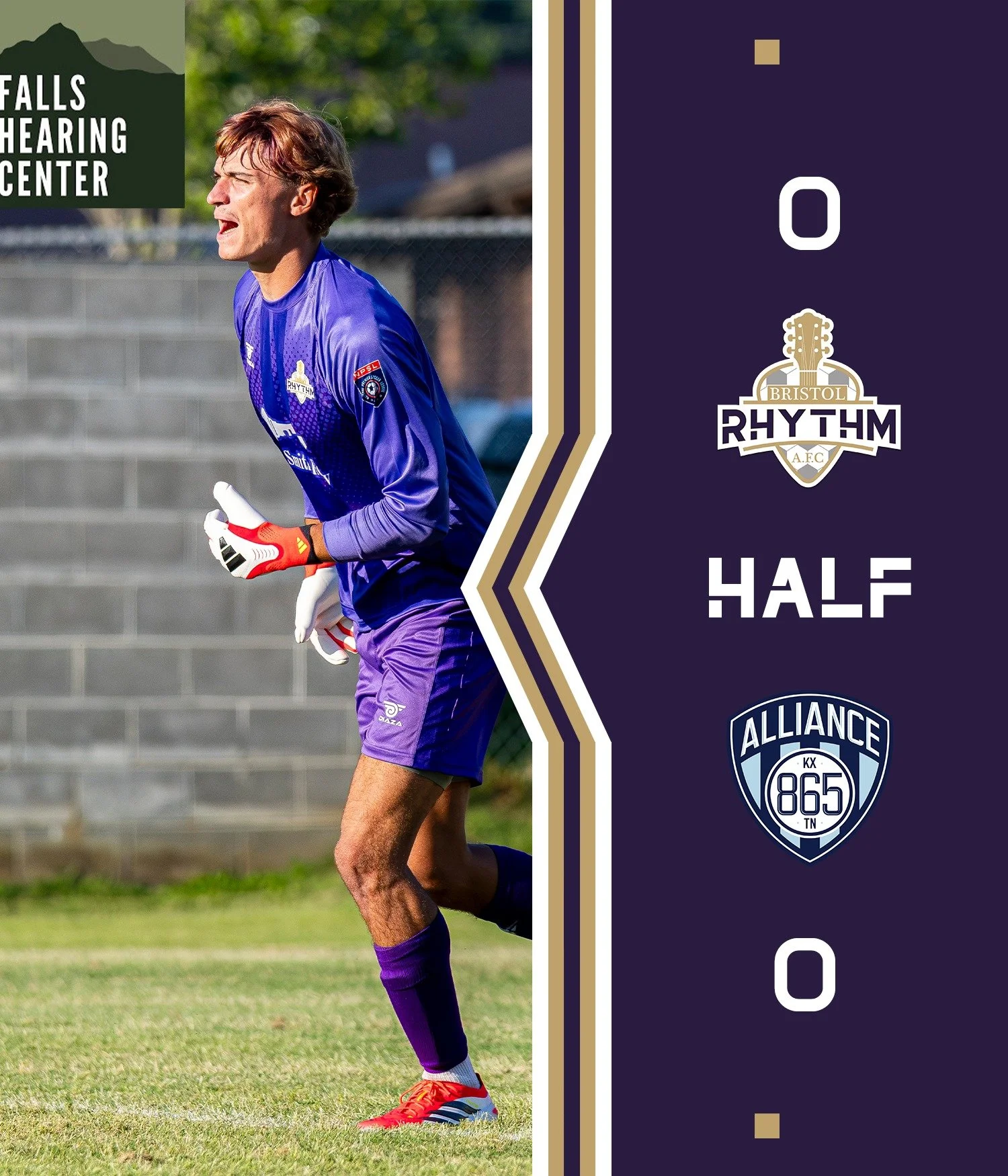 It's all level at the half against 865 Alliance inside Gene Malcolm Stadium. #uptherhythm #feeltherhythm #bristolrhythmafc