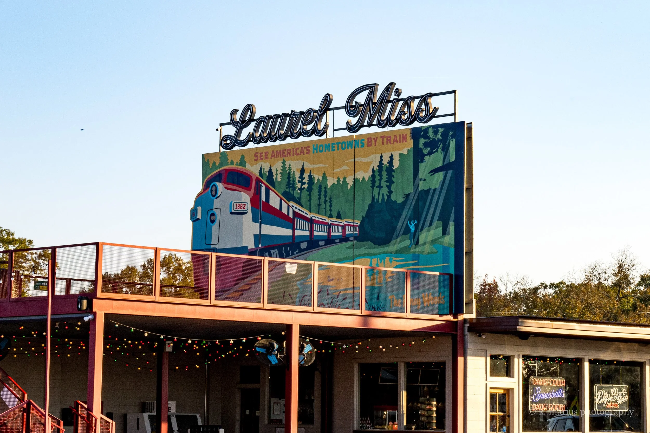 Laurel billboard above the Scotsman store