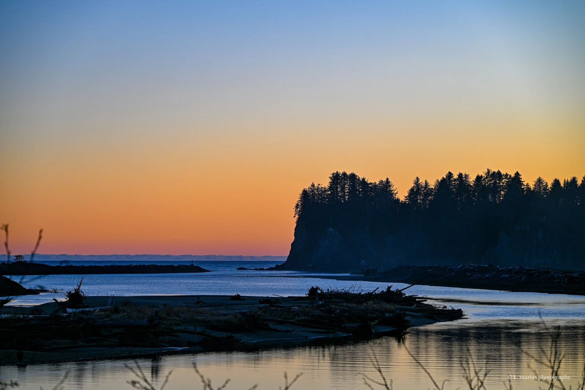 Sunset, mouth of Quillayute River at Rialto Beach 2