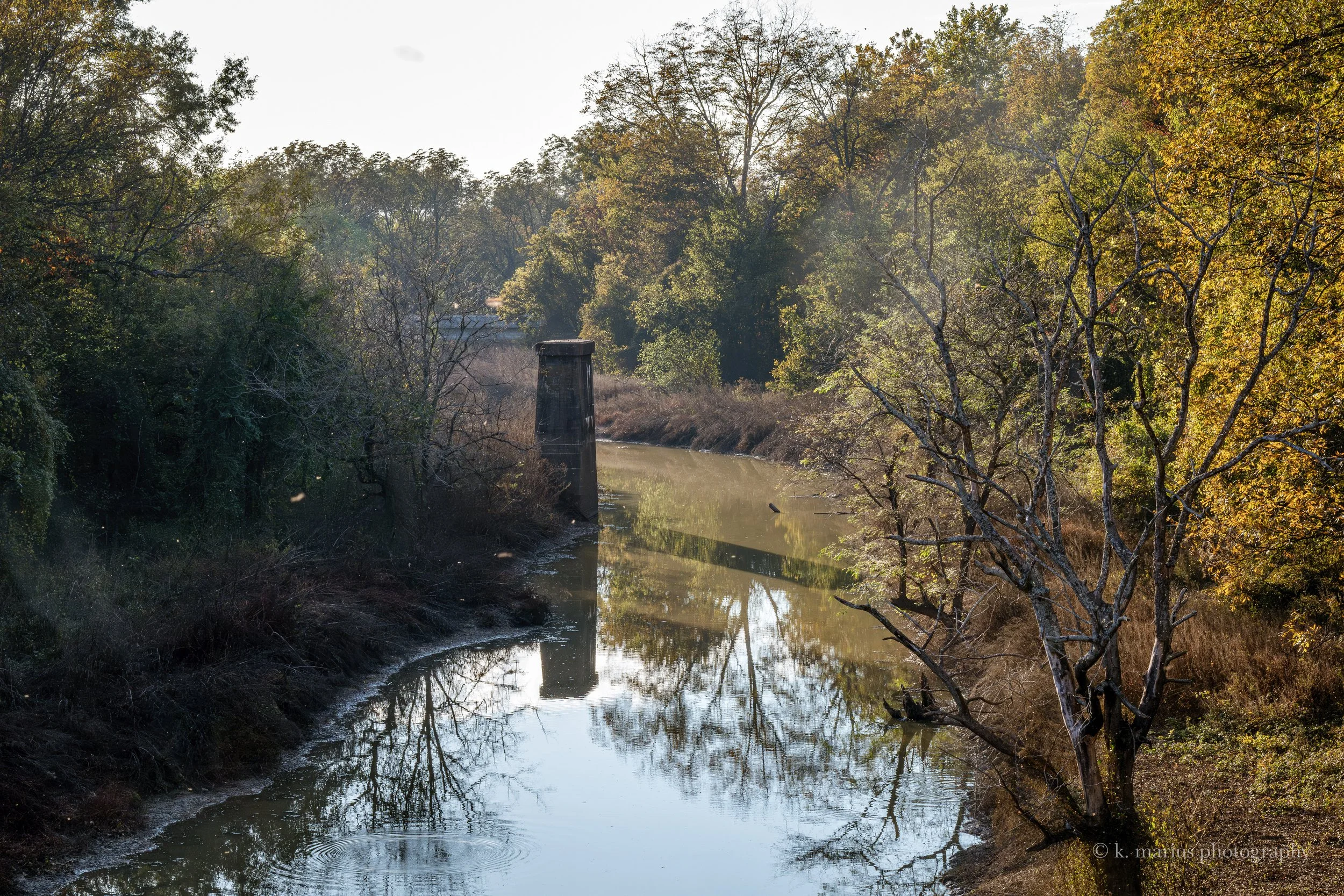 Old bridge pillar, Hushpuckena River at US Hwy 61, Hushpuckena