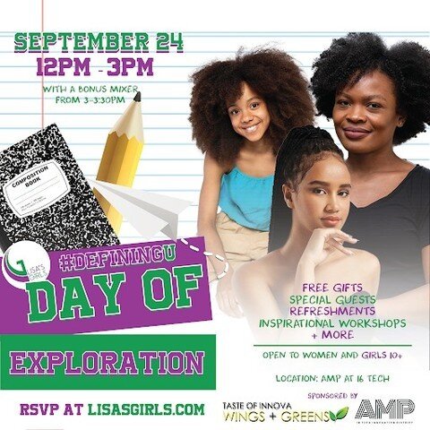 YOU&rsquo;RE INVITED! Join us on Sunday, September 24th at @theampindy from 12pm - 3pm EST for a FREE leadership empowerment event serving BIPOC women and girls ages 10+ called &ldquo;#DefiningU | A Day of Exploration&rdquo; 👑💗💫

HURRY! Limited sp