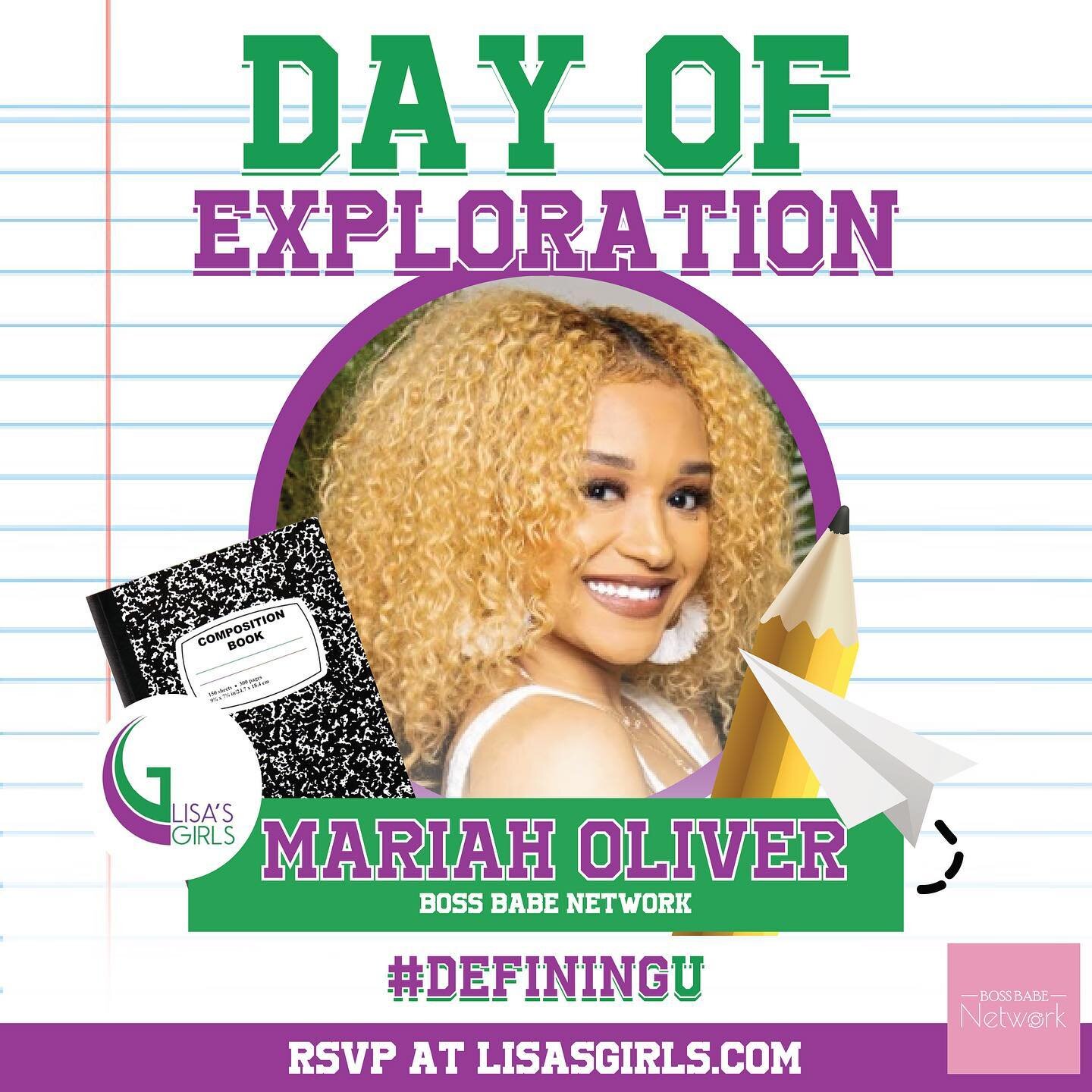 The countdown is on! Lisa&rsquo;s Girls&rsquo; big day is in 3 days. 

We have SOME AMAZING Breakout leaders- doing what we do best- connecting BIPOC women, girls ans allies with trusted resources and tools to succeed!

Mariah Oliver - @thebossbabene