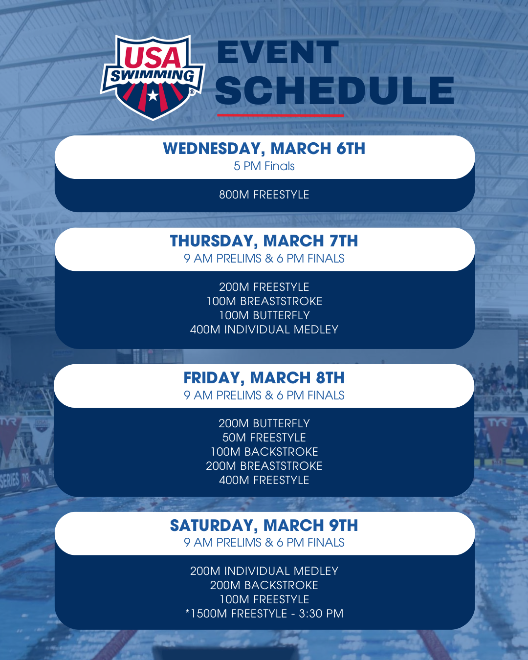 USA Swimming Event Schedule