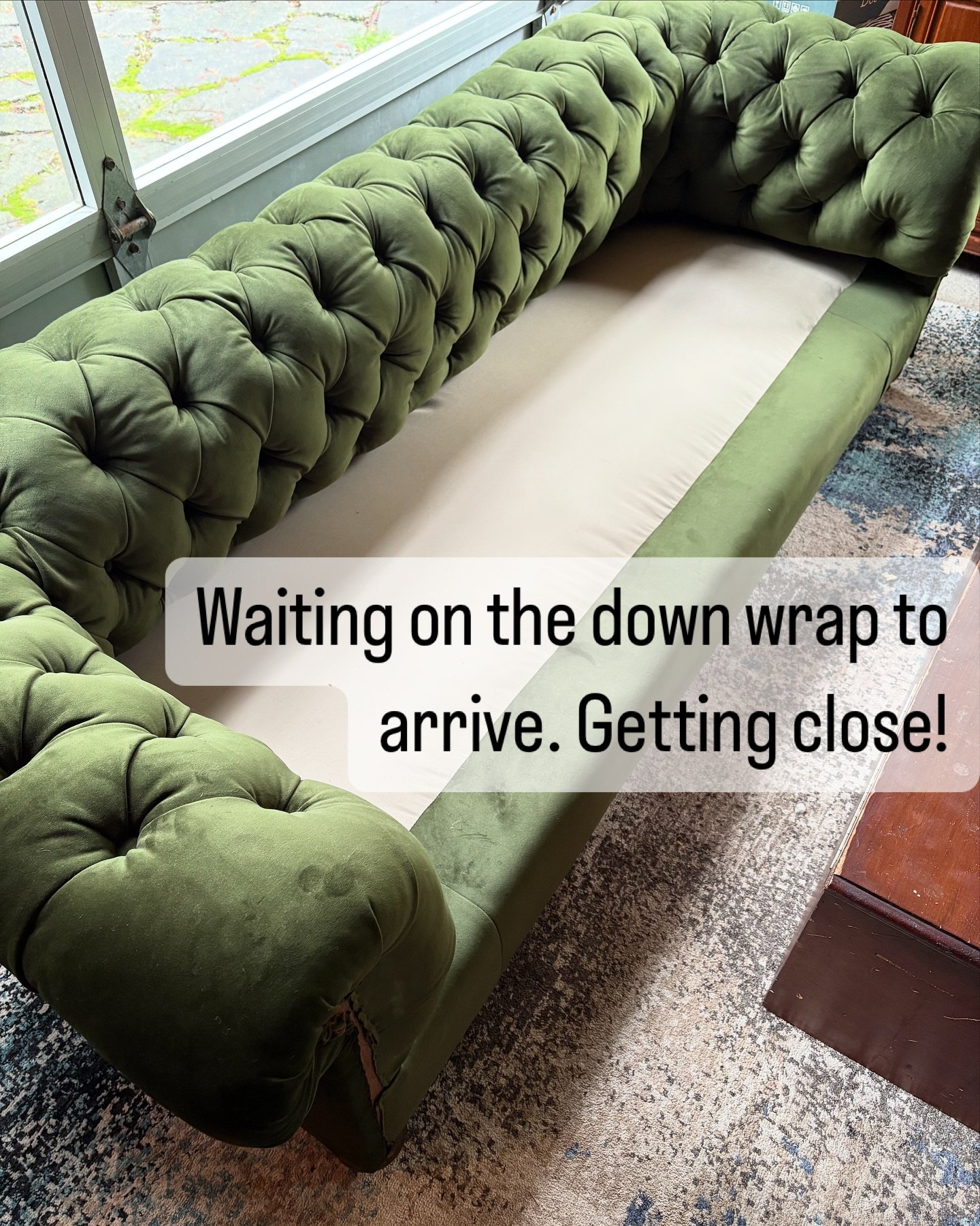 If I&rsquo;m productive today, I&rsquo;ll finish the arm caps with nailhead trim. The down wrap is scheduled to arrive March 10! I&rsquo;ve been intending to do this project for myself for over 10 years and I can now say - so far - it was worth the w