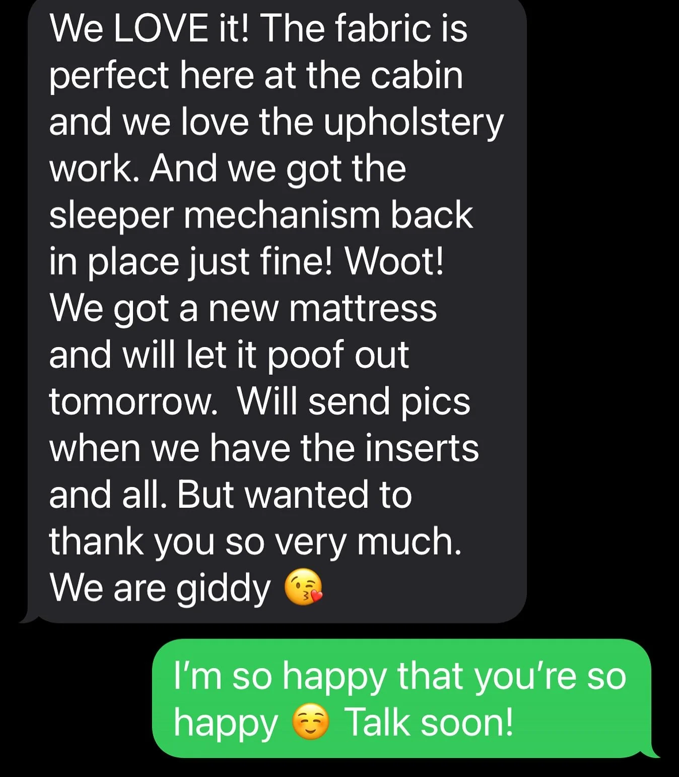 One of the things that absolutely does NOT help me with my business is that I refuse to ask customers for a review. I personally don&rsquo;t like the whole culture of rating and reviewing. But I do cherish sweet texts like this one from satisfied cus