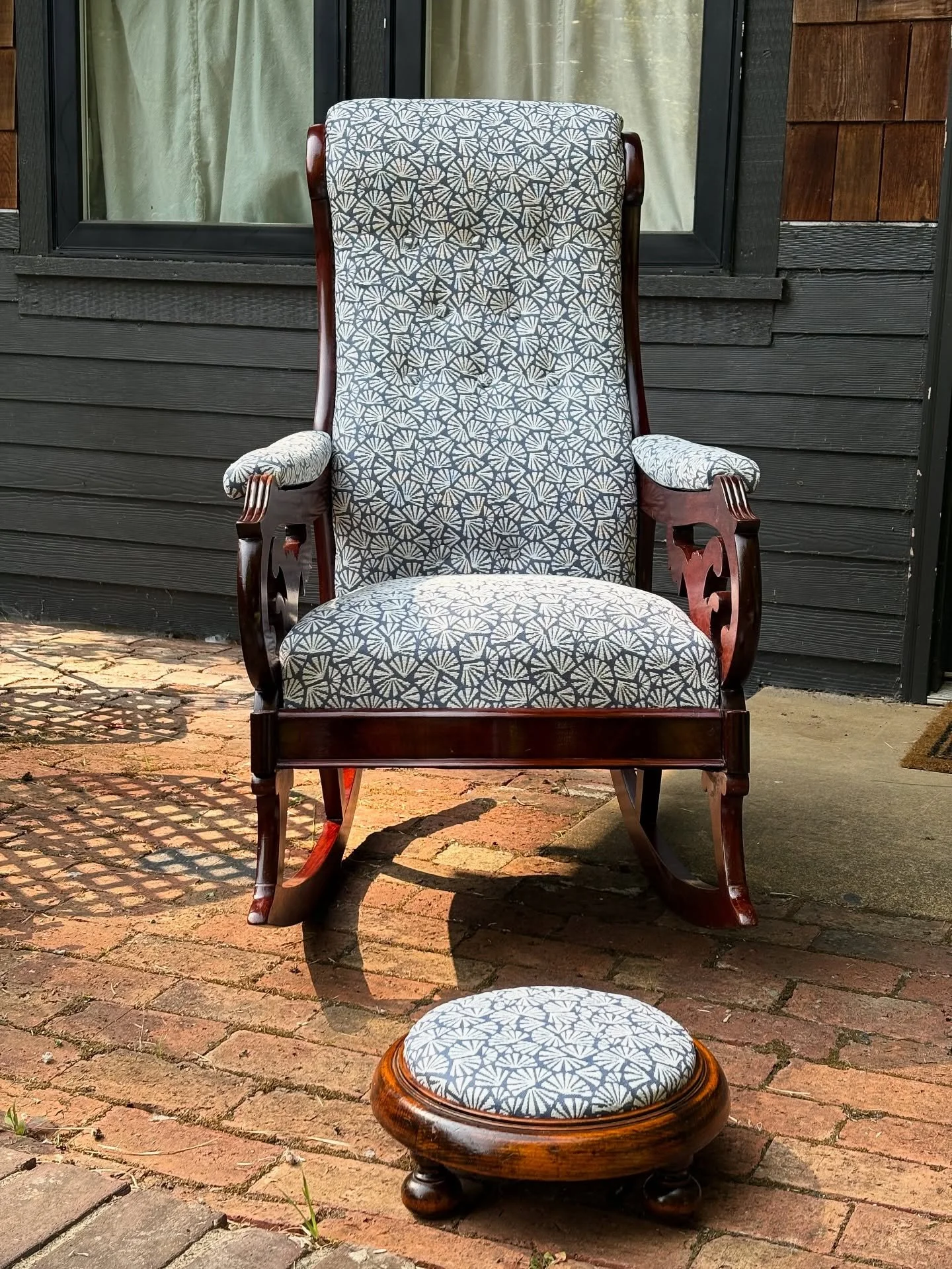 This makeover was a pleasure to do for my client who is expecting her first baby soon. Her mom reupholstered this family heirloom in the 80&rsquo;s.
