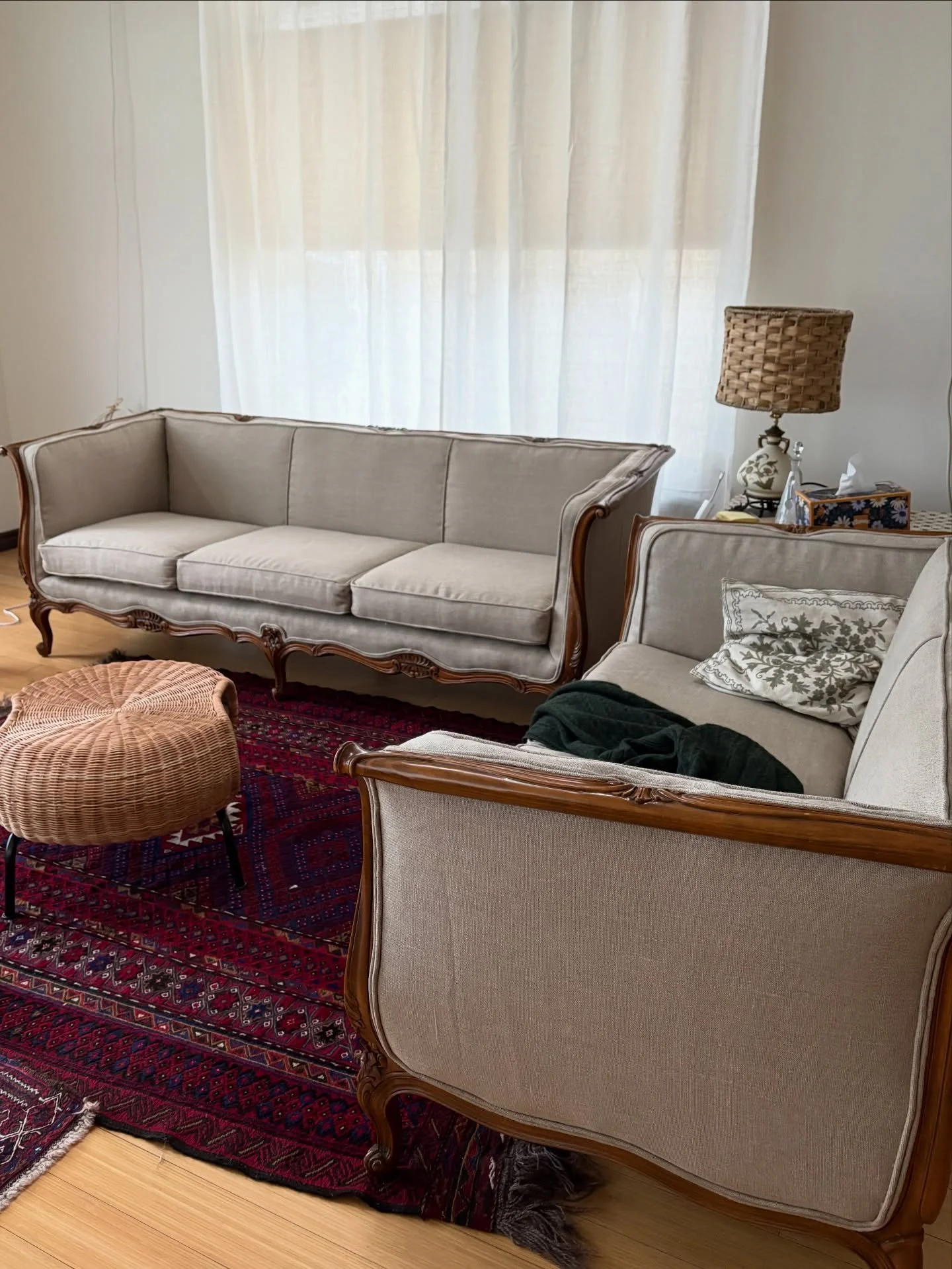 I don&rsquo;t usually taken on sofas or loveseats because I don&rsquo;t have the dedicated space to work on them, but last spring I said yes to this project. The client wasn&rsquo;t ready to have them done until November which seemed waaaaaay off in 