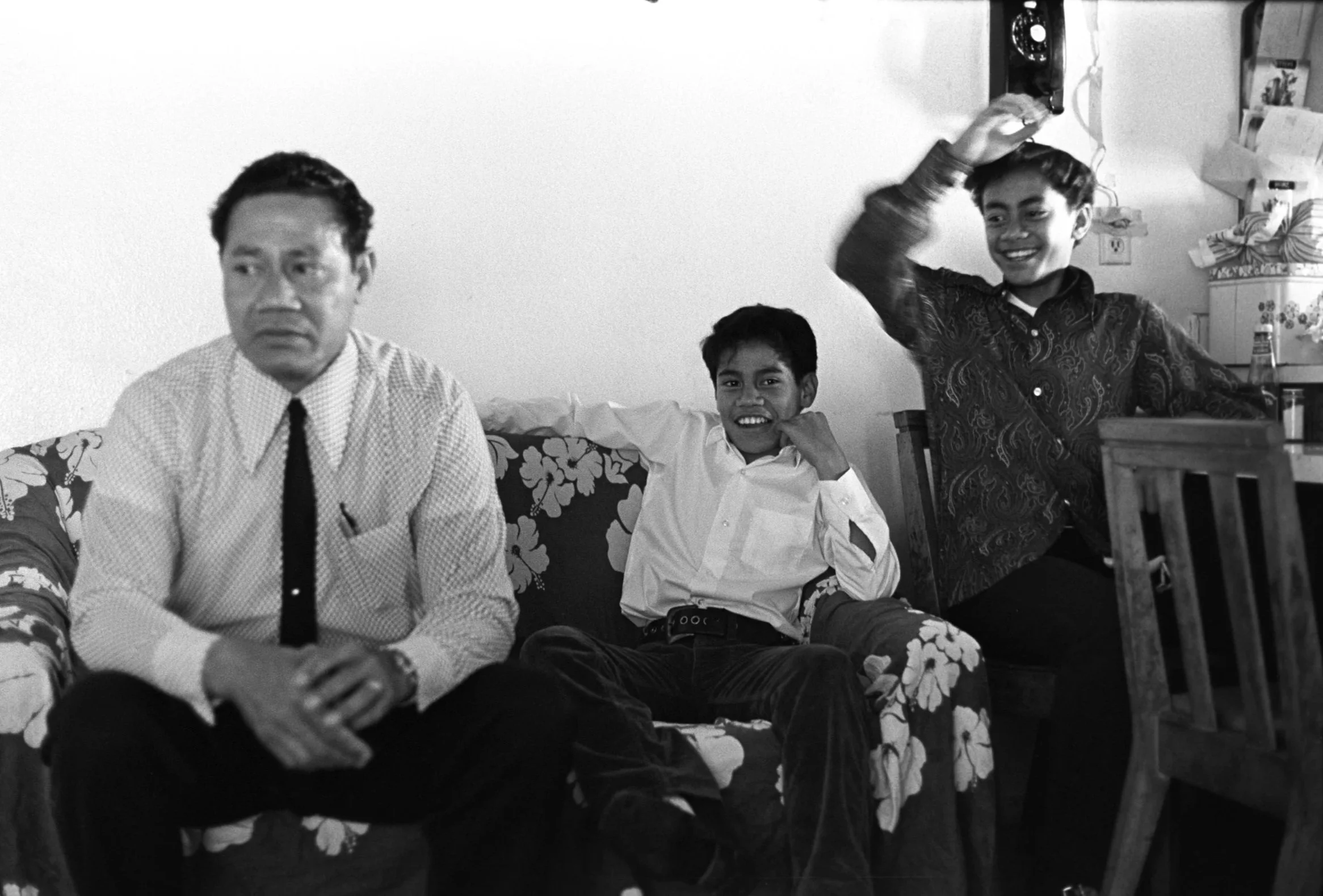 Adult on Sofa and Two Children (1972),
Photographed by Alan Ohashi
