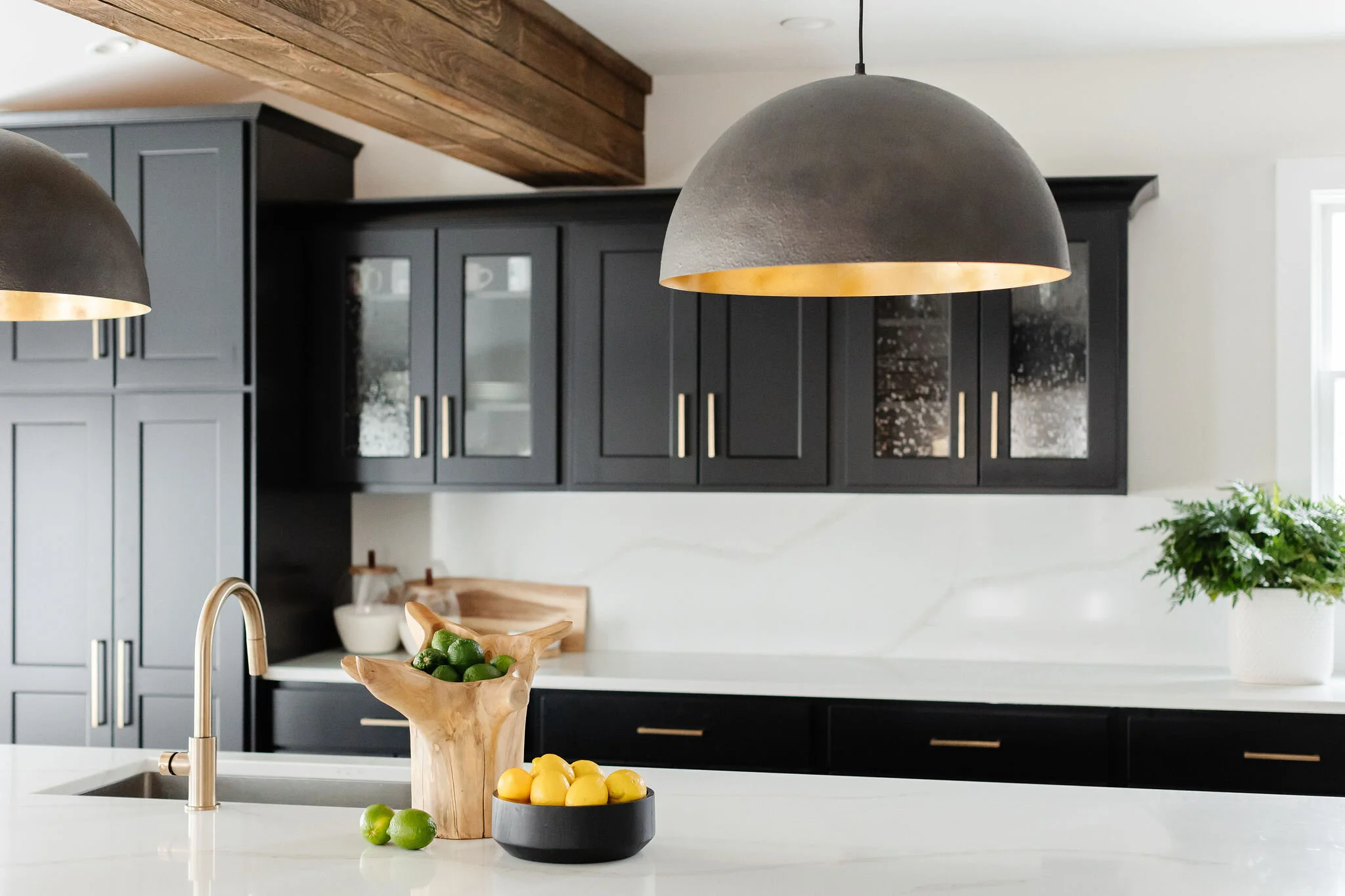 island with pendant lights