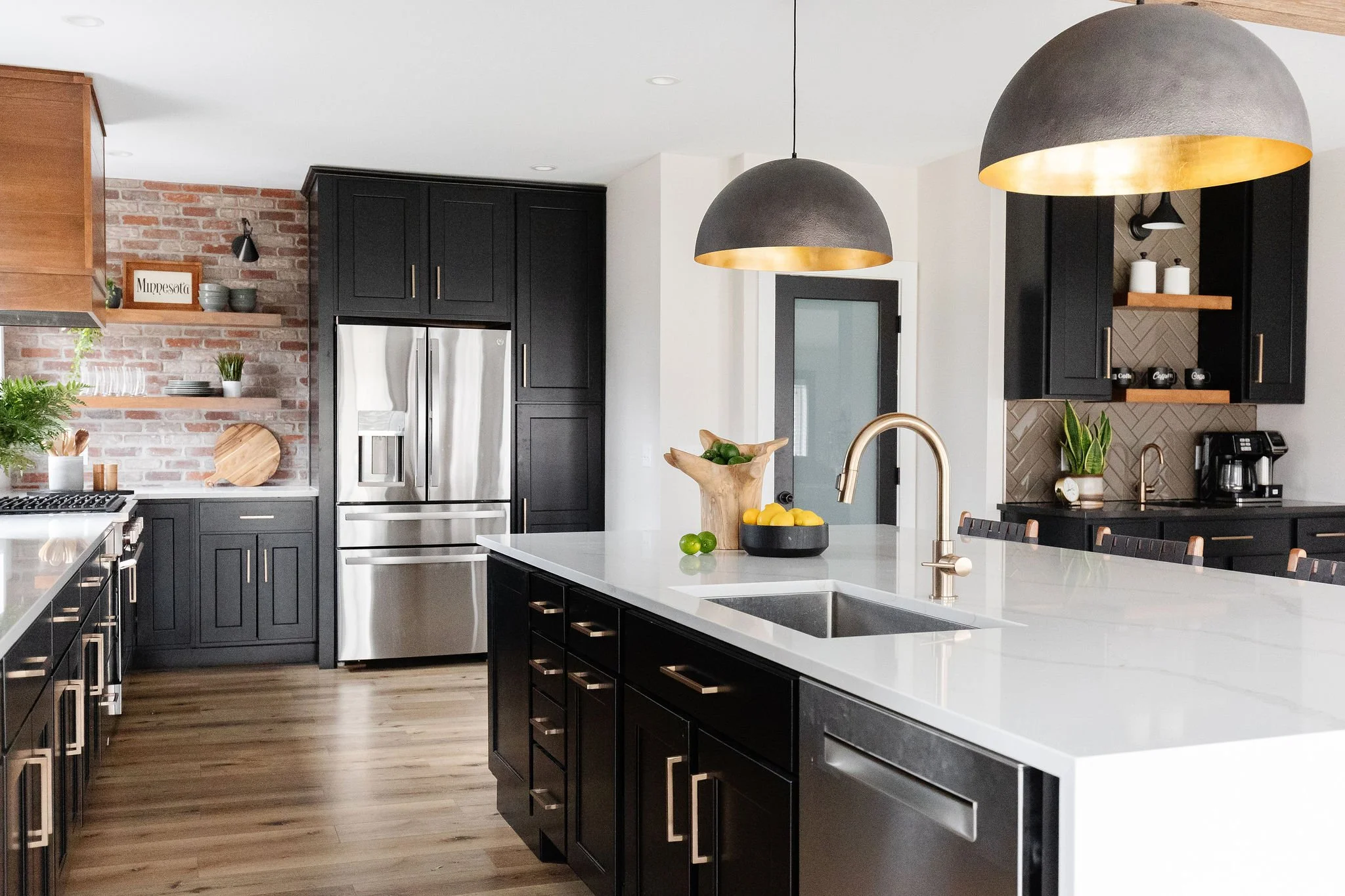 overview of black kitchen