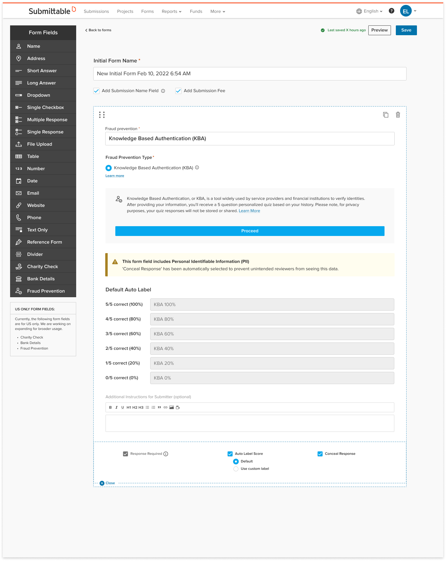 KBA_Form builder - auto labels (organization)