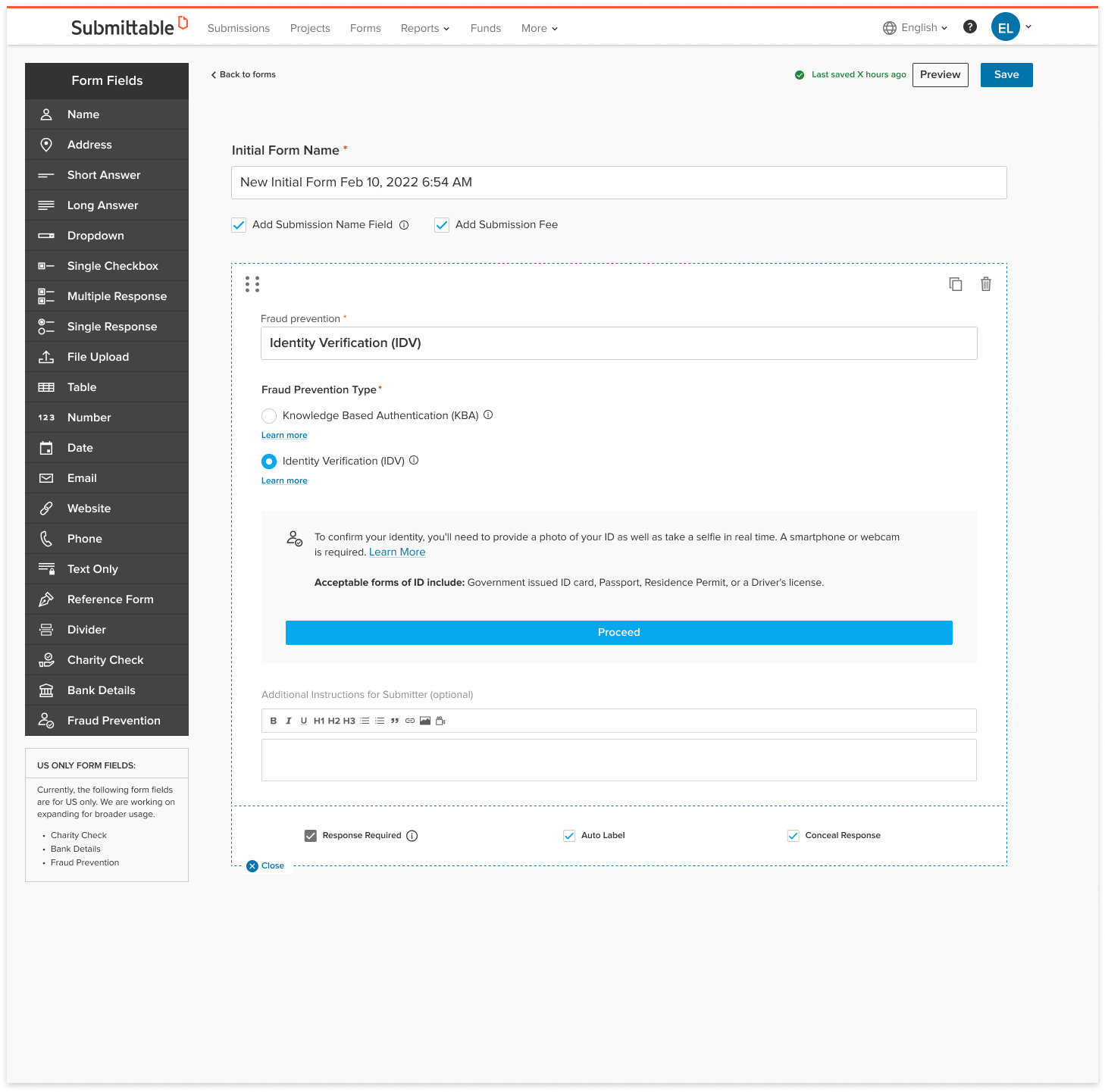 IDV_Form builder (organization)
