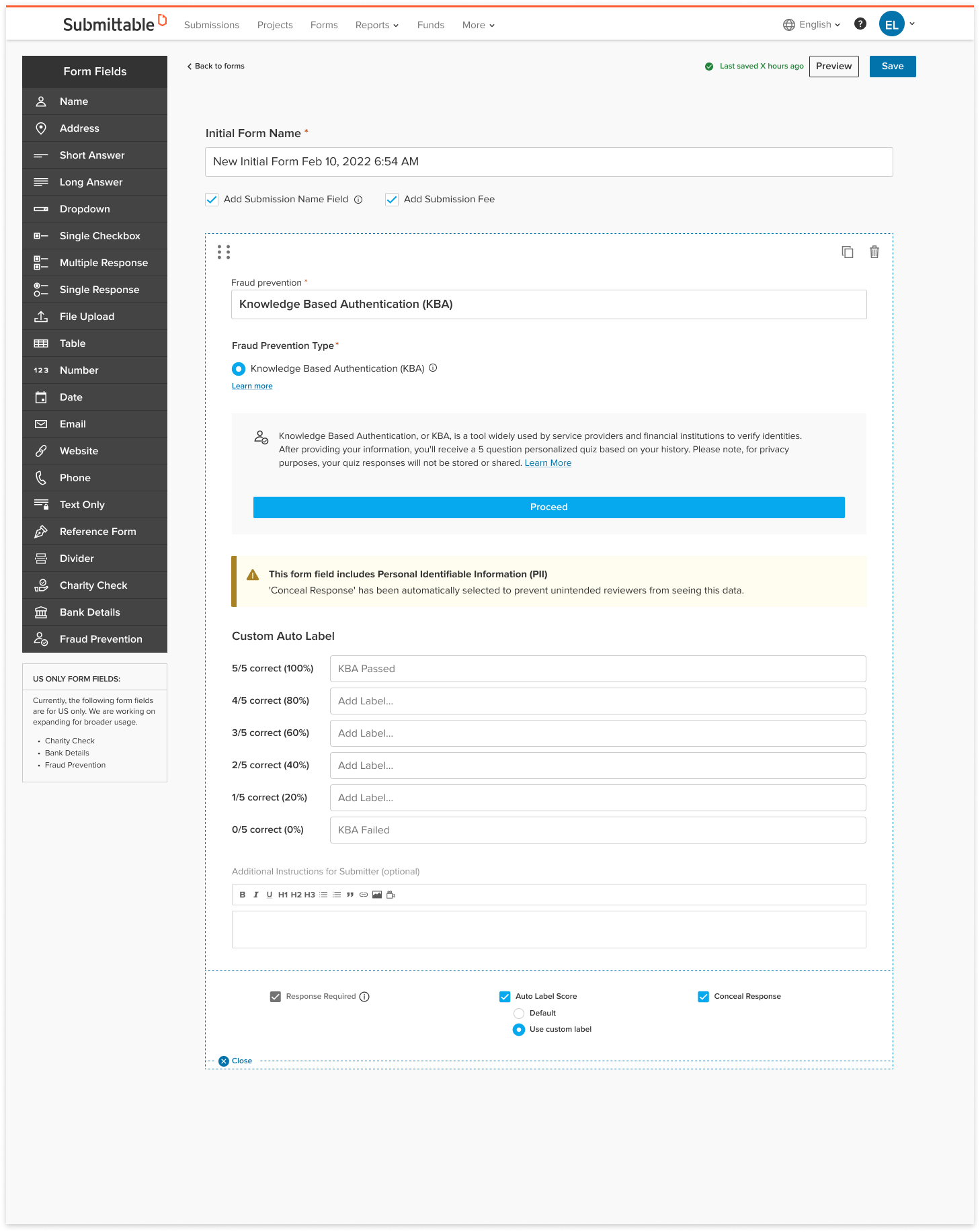 KBA_Form builder - custom labels (organization)