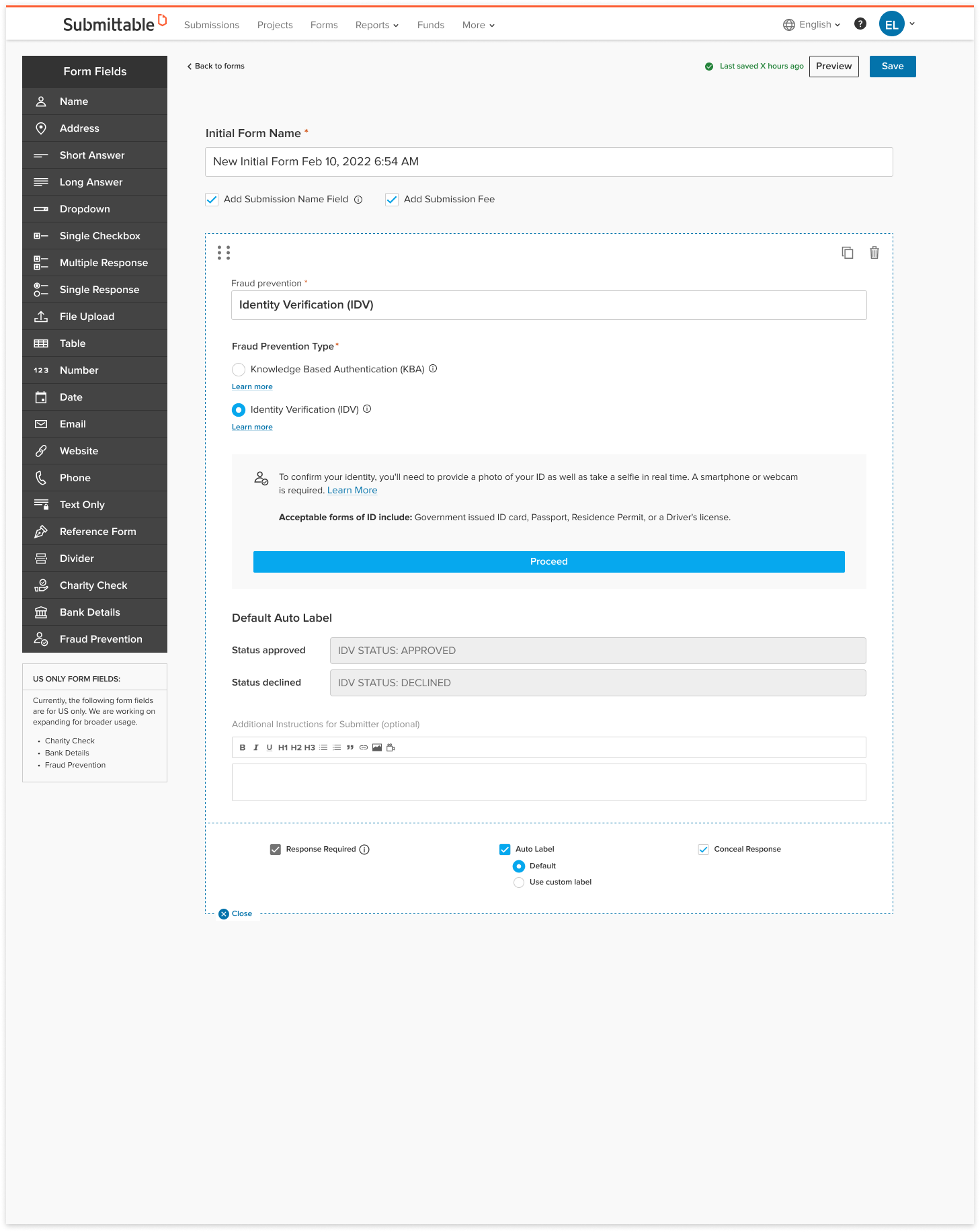 IDV_Form builder - auto label (organization) 